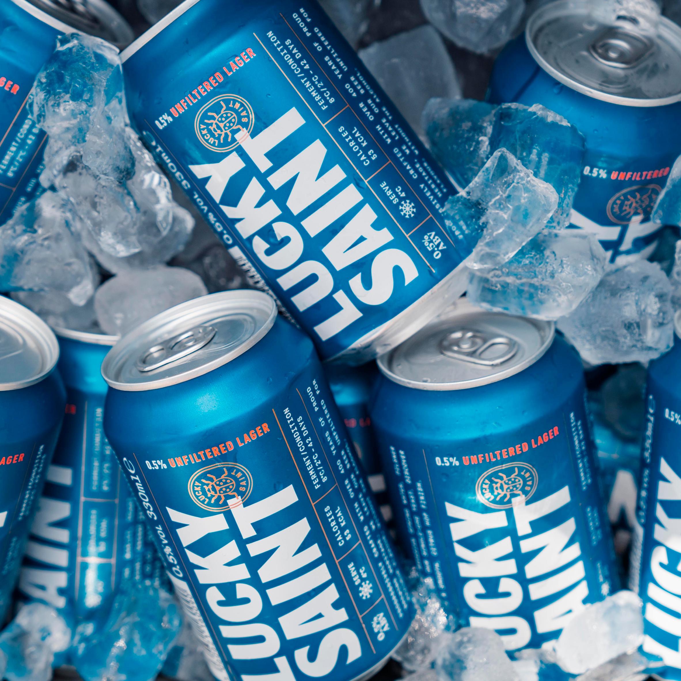 Lucky Saint 0.5% Low Alcohol Lager 4 x 330ml thumbnail 3