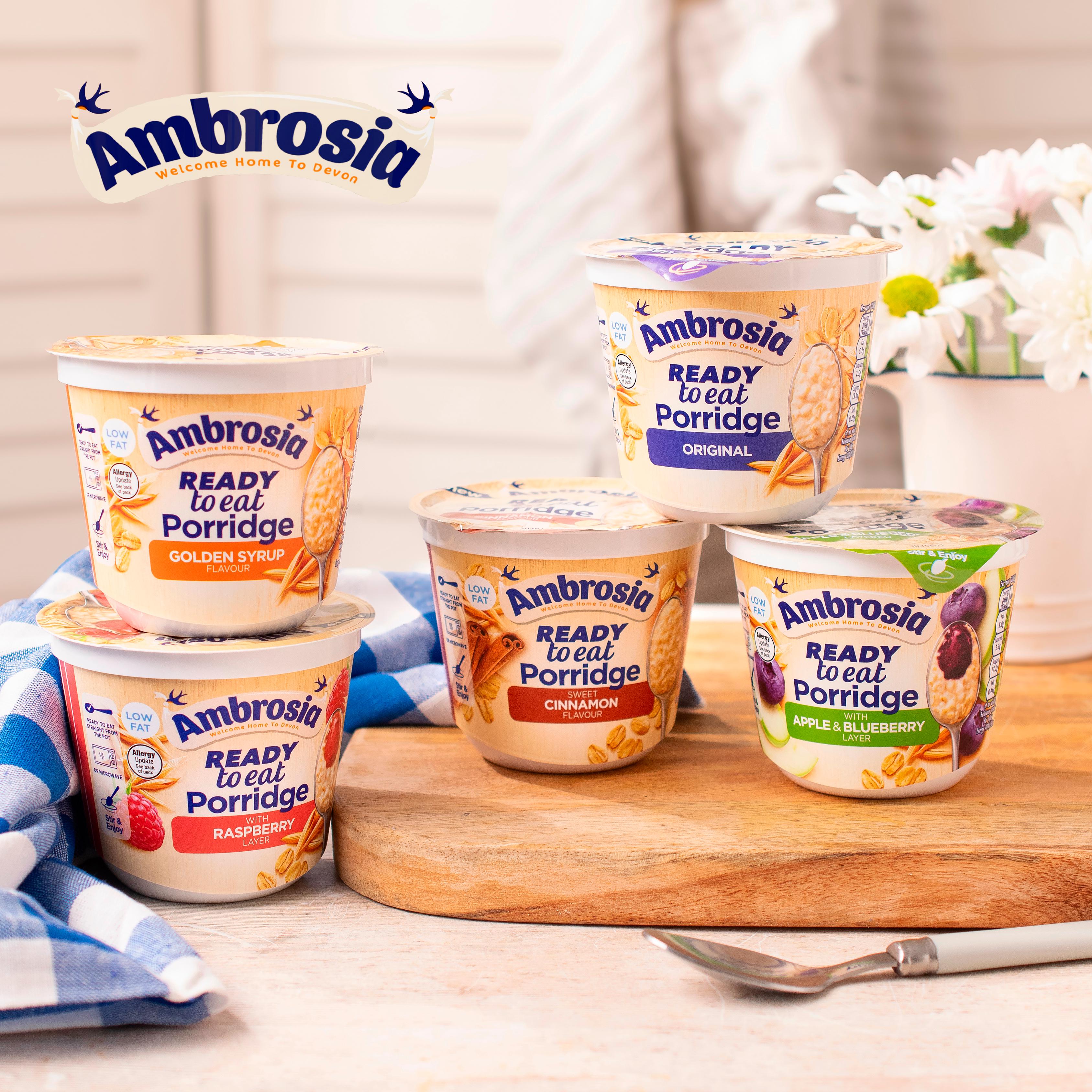 Ambrosia Ready to Eat Porridge Oat Cereal Pot Raspberry Layer 210g thumbnail 5