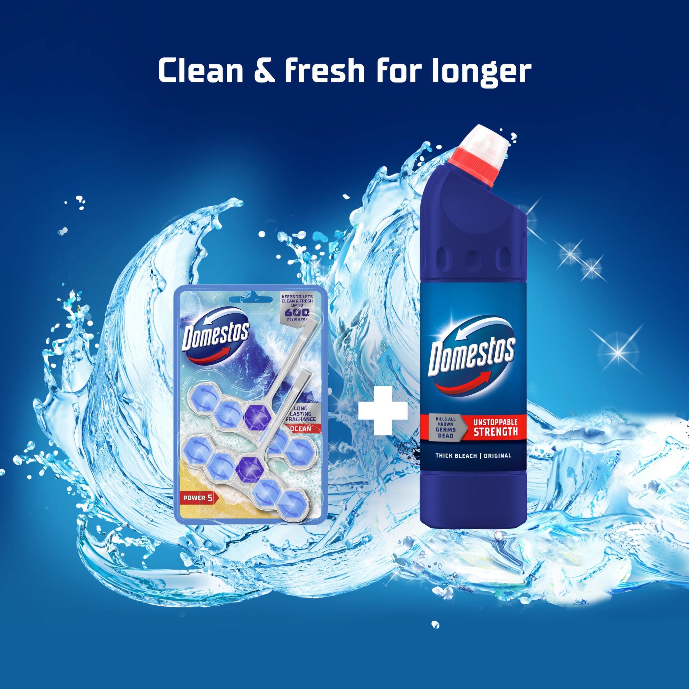 Domestos Power 5 Ocean Toilet Freshener Rim Block Cleaner Duo Pack x2 50g thumbnail 5