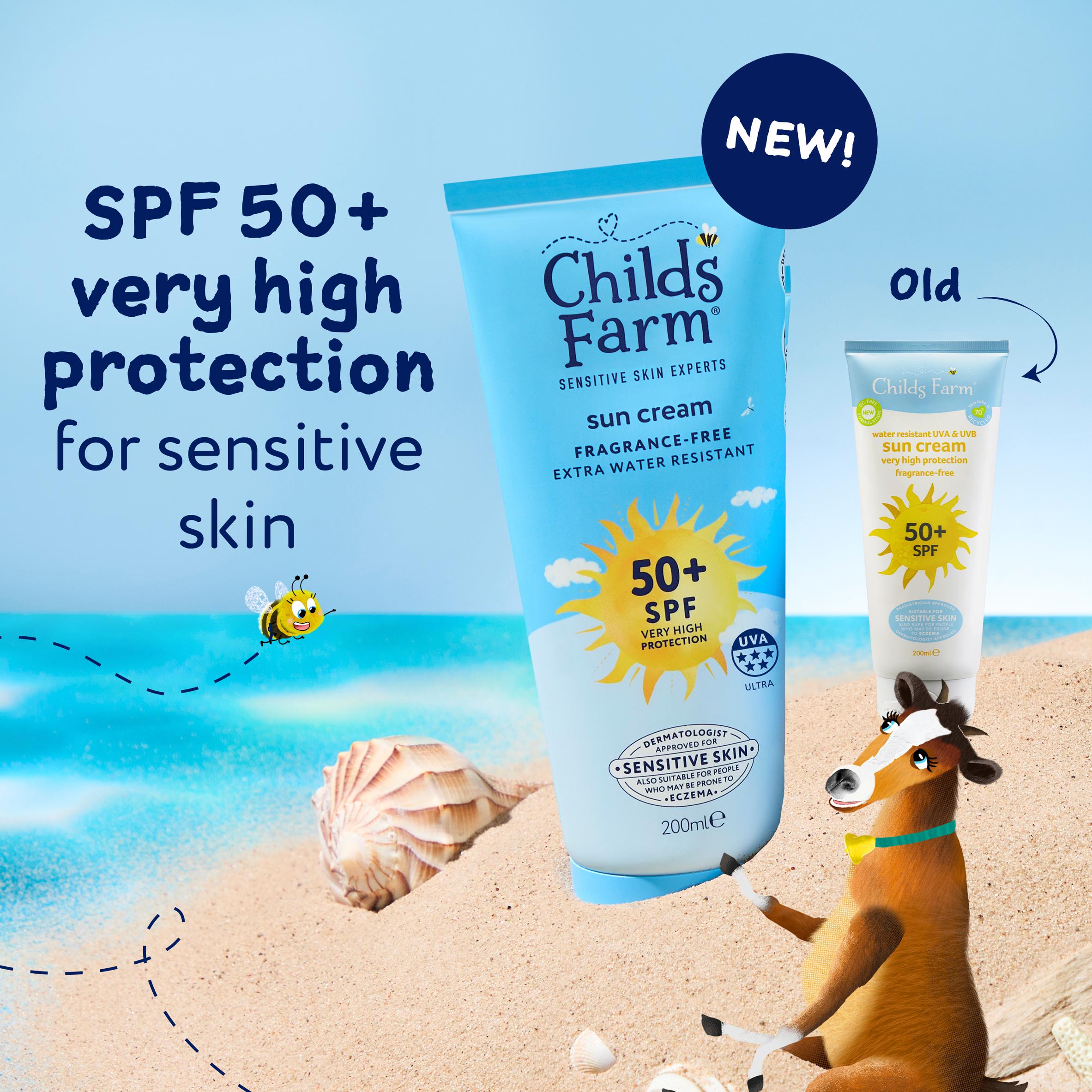 Childs Farm 200ml Very High Protection Fragrance Free for Sensitive Skin SPF 50+ Kids Sun Cream thumbnail 2