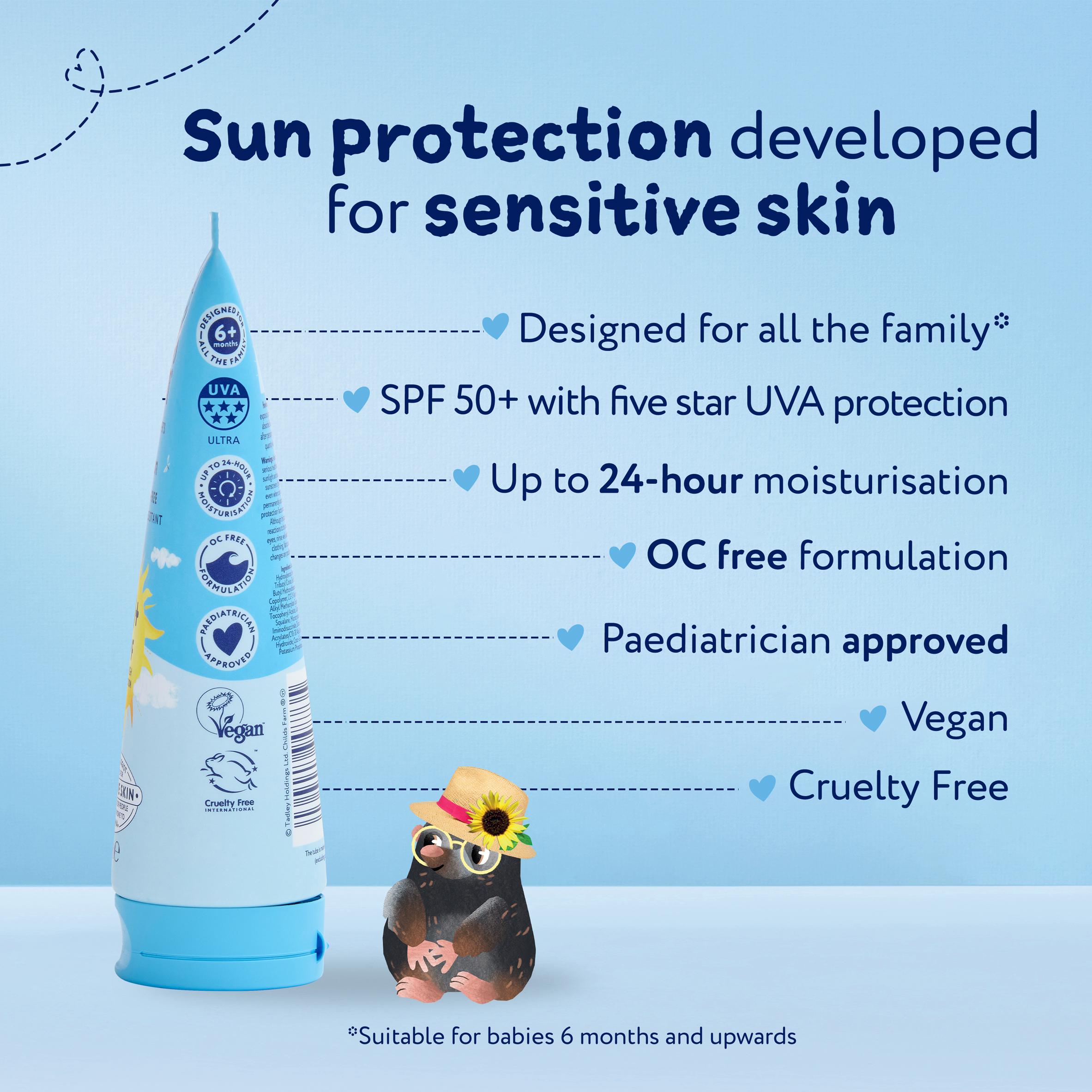 Childs Farm 200ml Very High Protection Fragrance Free for Sensitive Skin SPF 50+ Kids Sun Cream thumbnail 6