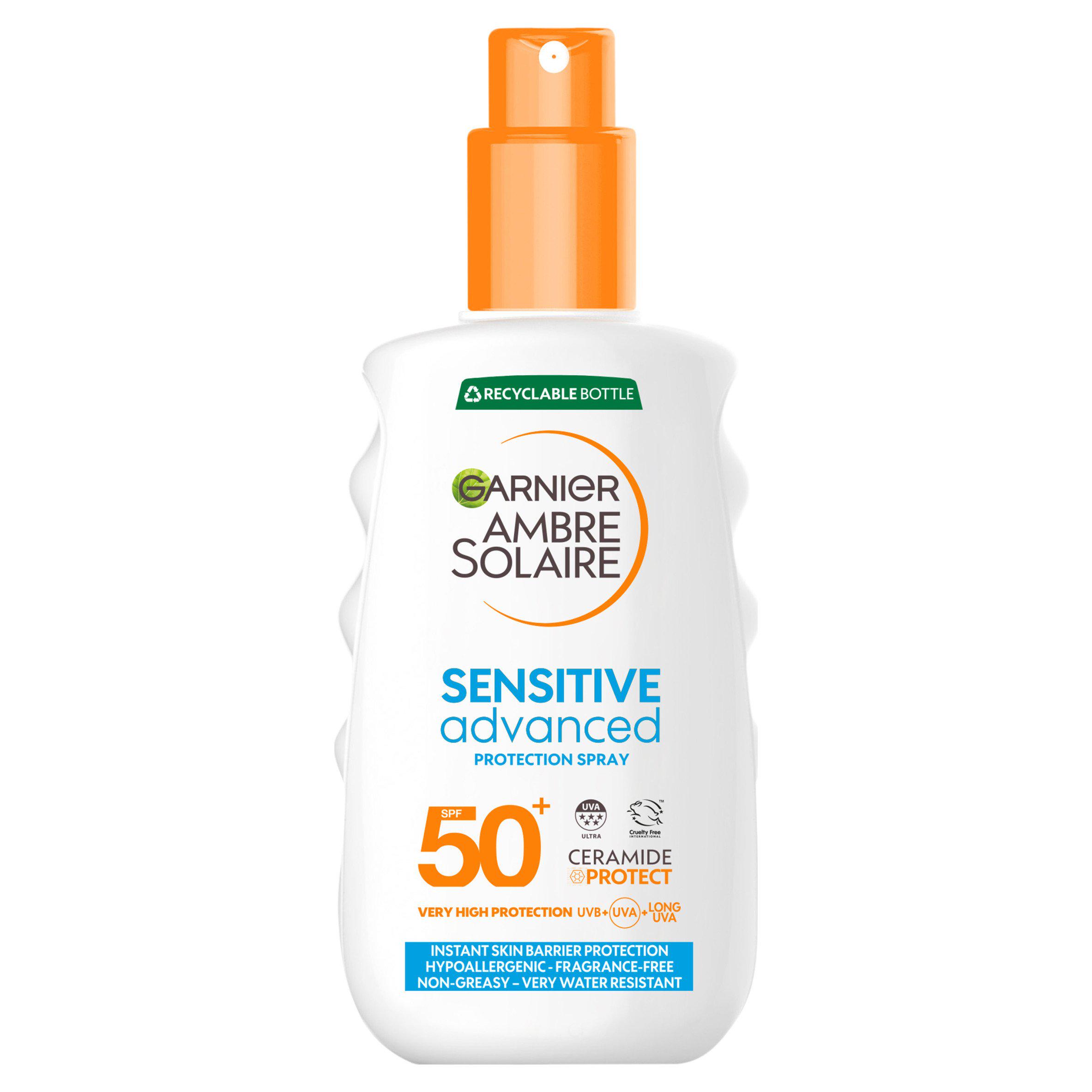 Garnier Ambre Solaire 150ml SPF 50+ Sensitive Sun Cream Spray