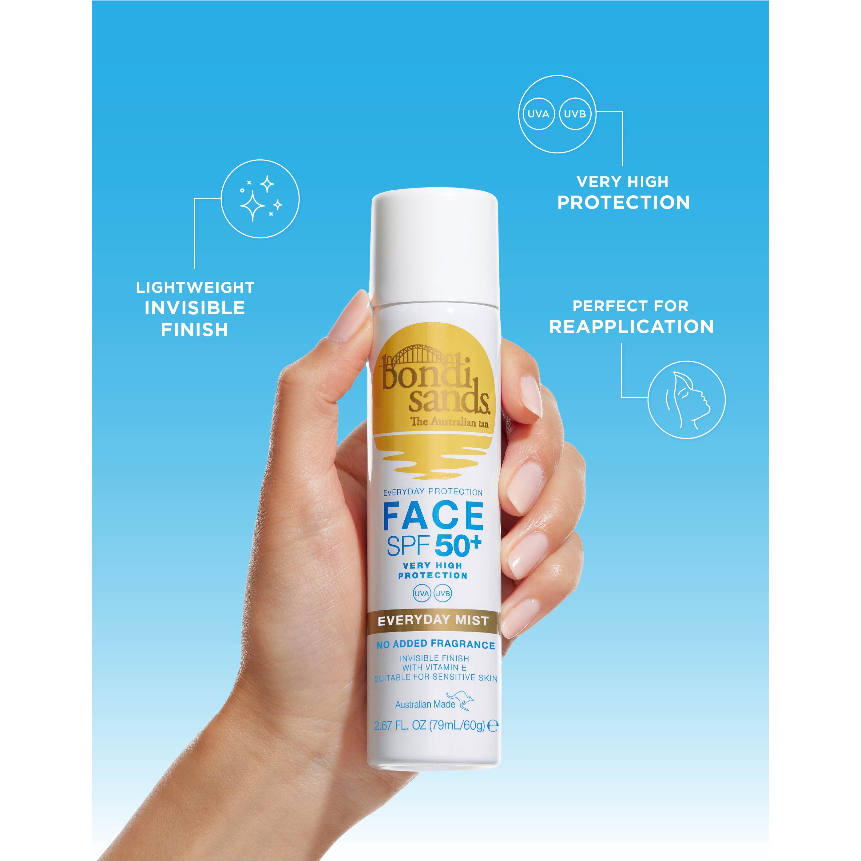 Bondi Sands Face SPF 50+ Fragrance Free Sunscreen Mist 79ml thumbnail 3