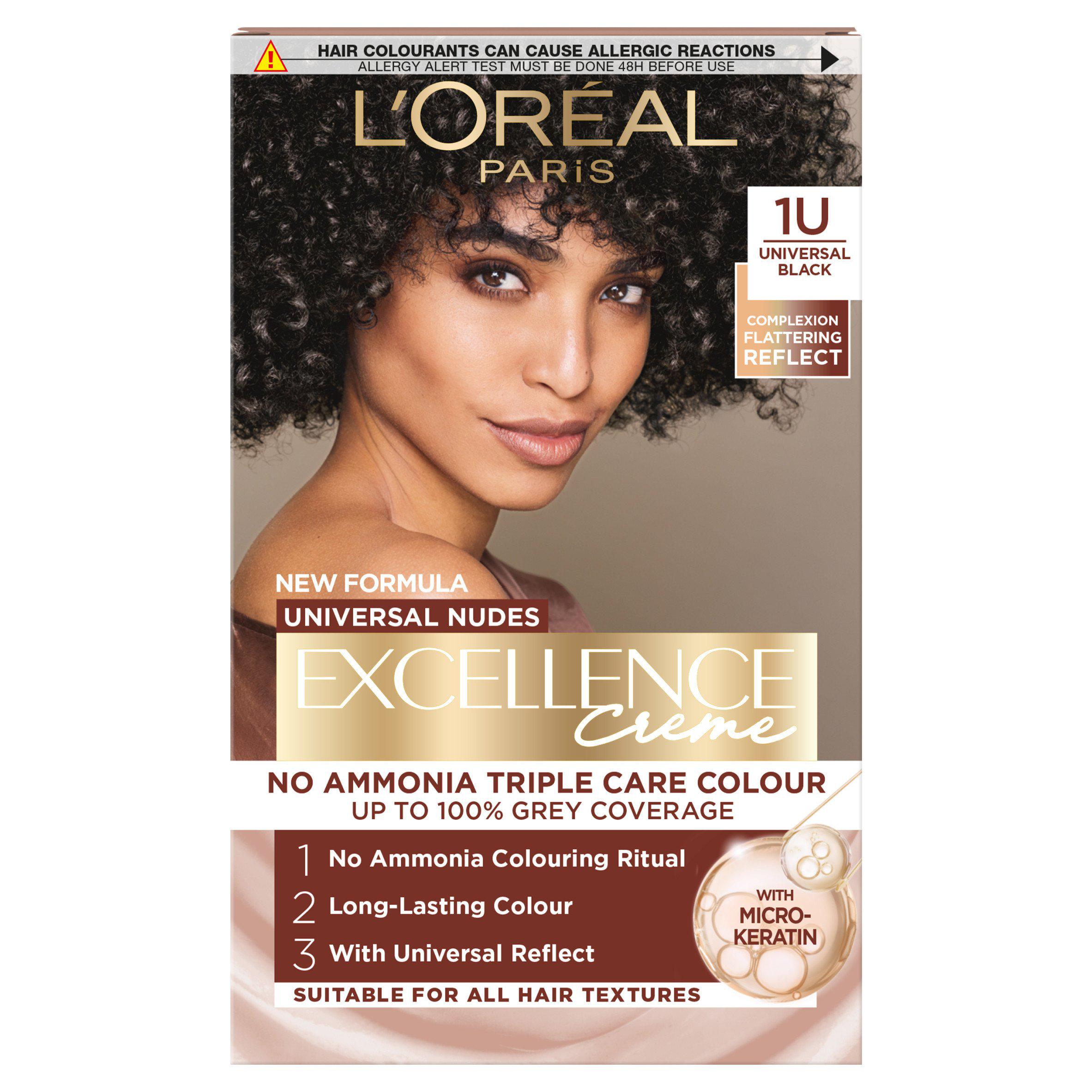 L'Oreal Paris Excellence Universal Nudes Universal Black 1U with Complexion Flattering Reflects