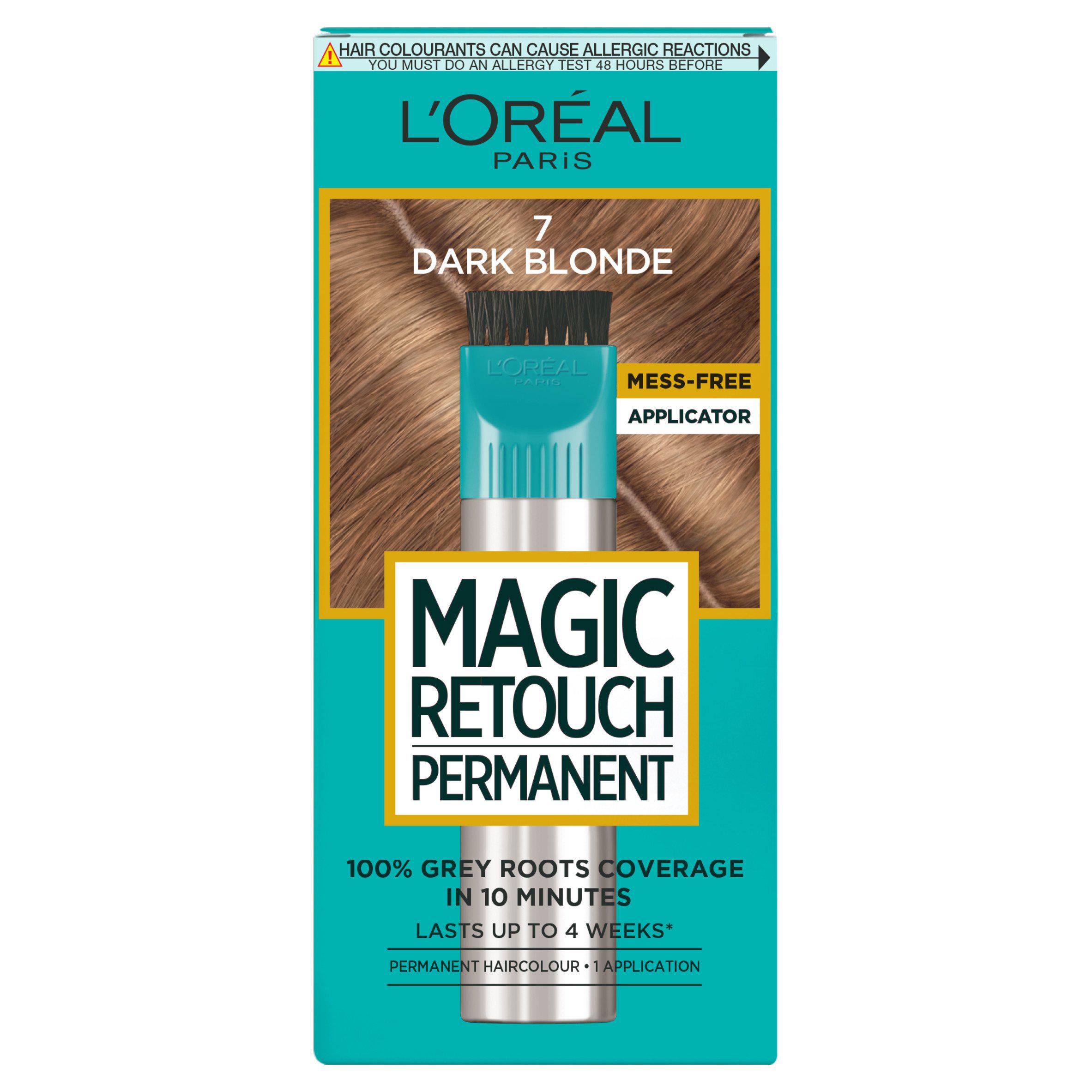 L'Oréal Magic Retouch Perm. Root Concealer, Grey, Dark Blonde 7: Targeted grey coverage.