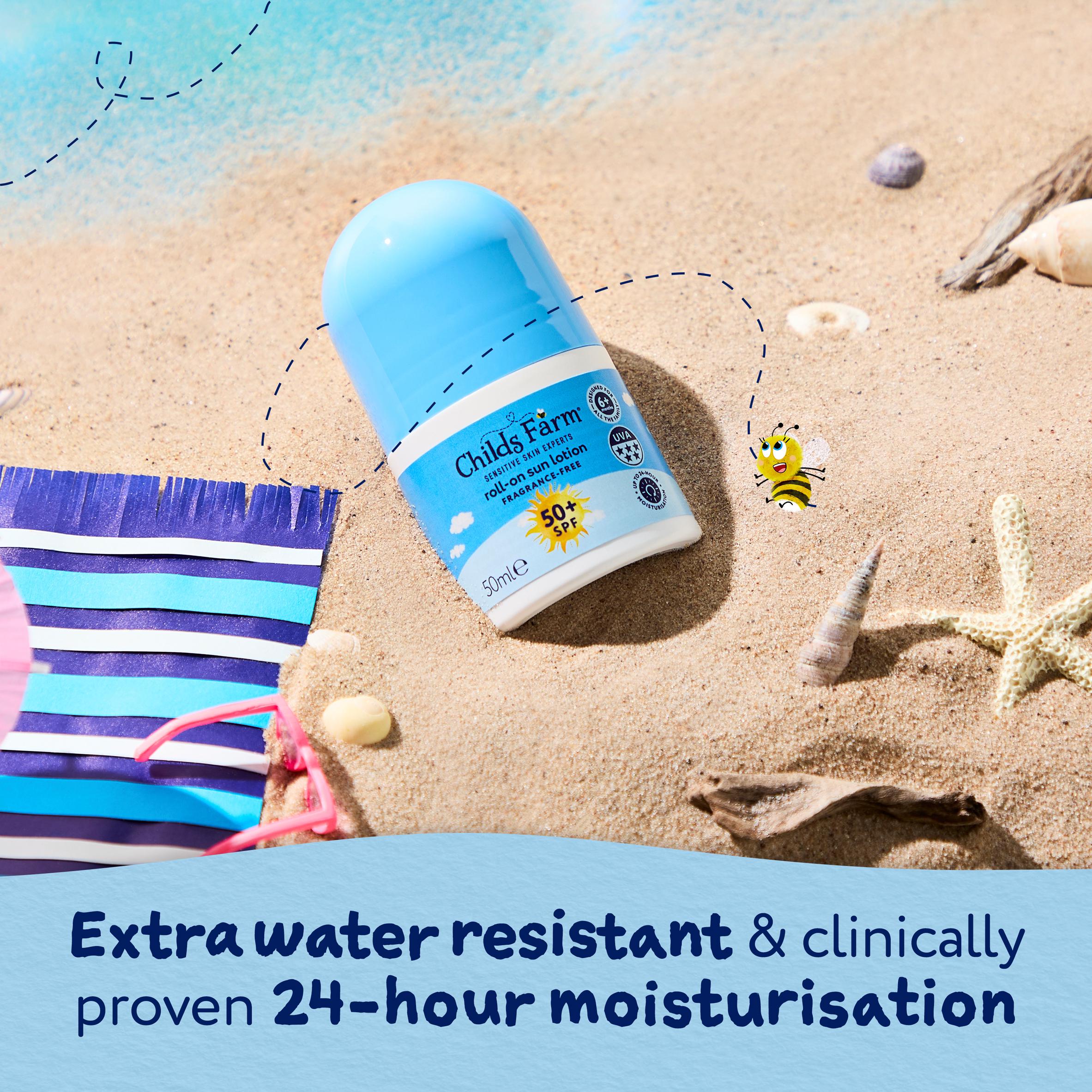 Childs Farm 50ml Sensitive Skin Very High Protection Fragrance Free Kids Roll On SPF 50+ Sun Lotion thumbnail 4