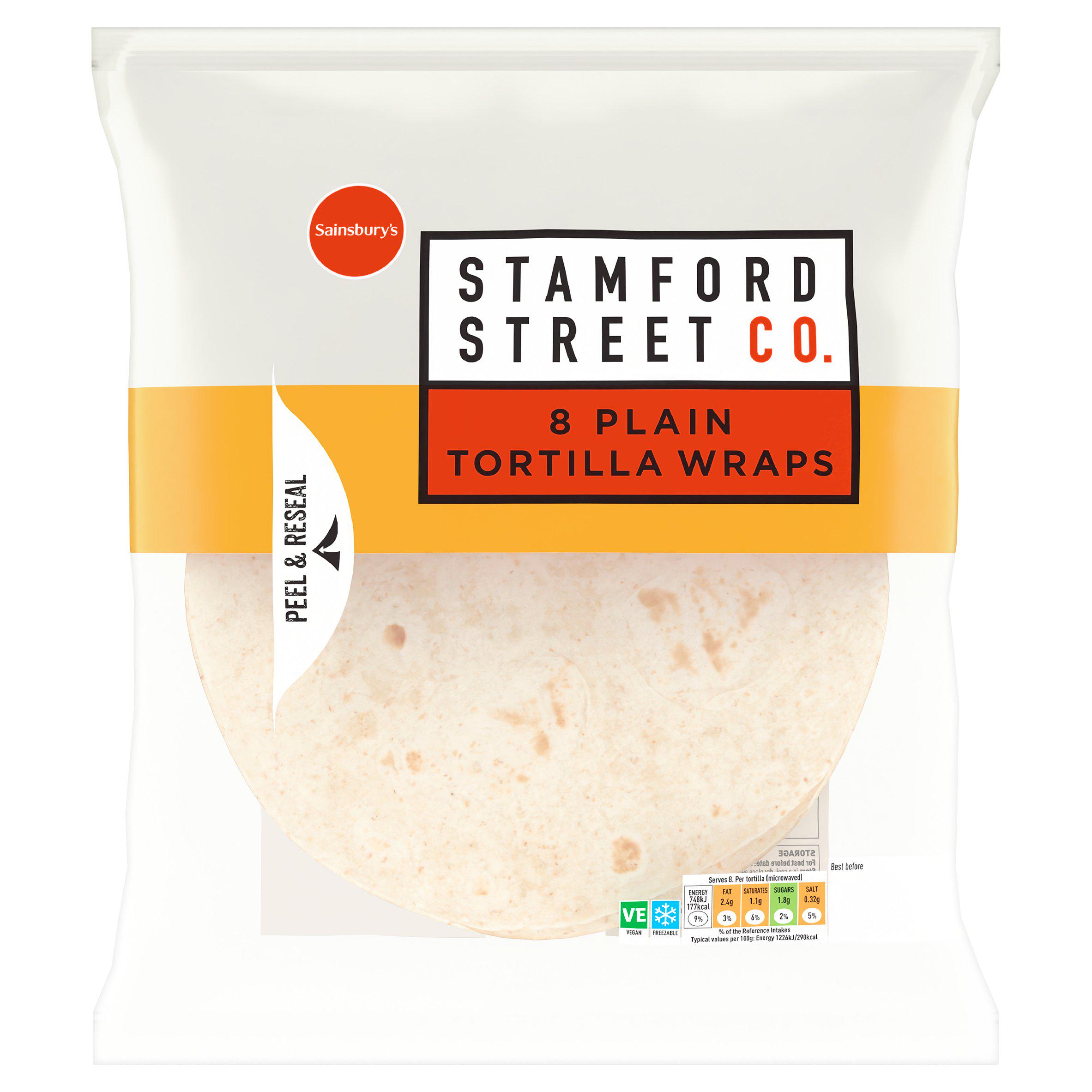 Stamford Street Co. Plain Tortilla Wraps x8