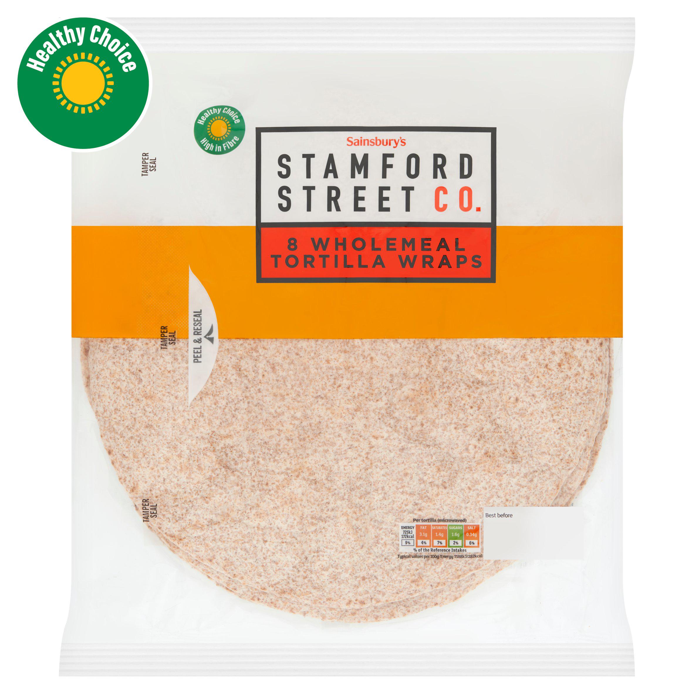 Stamford Street Co. Wholemeal Tortilla Wraps x8
