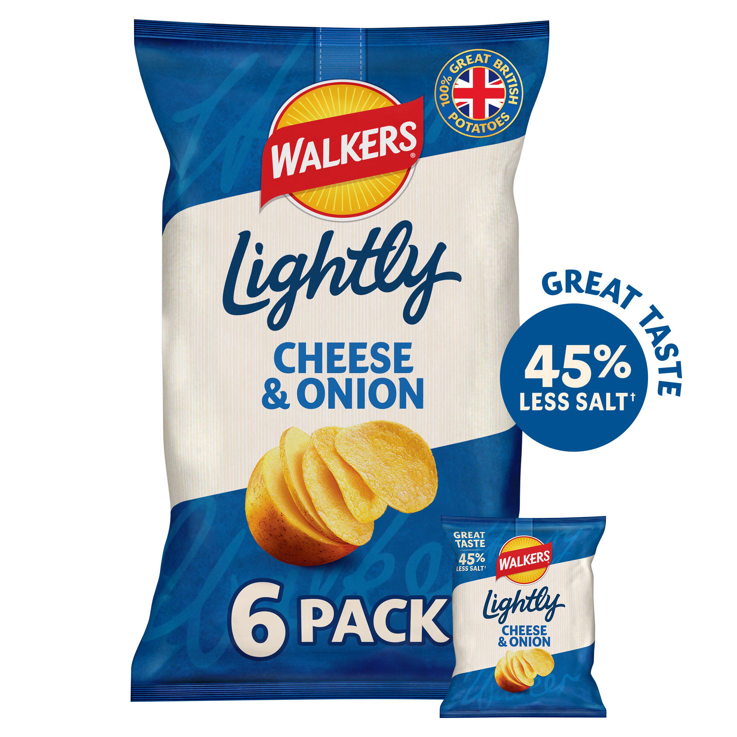 Walkers Less Salt Mild Cheese & Onion Multipack Crisps