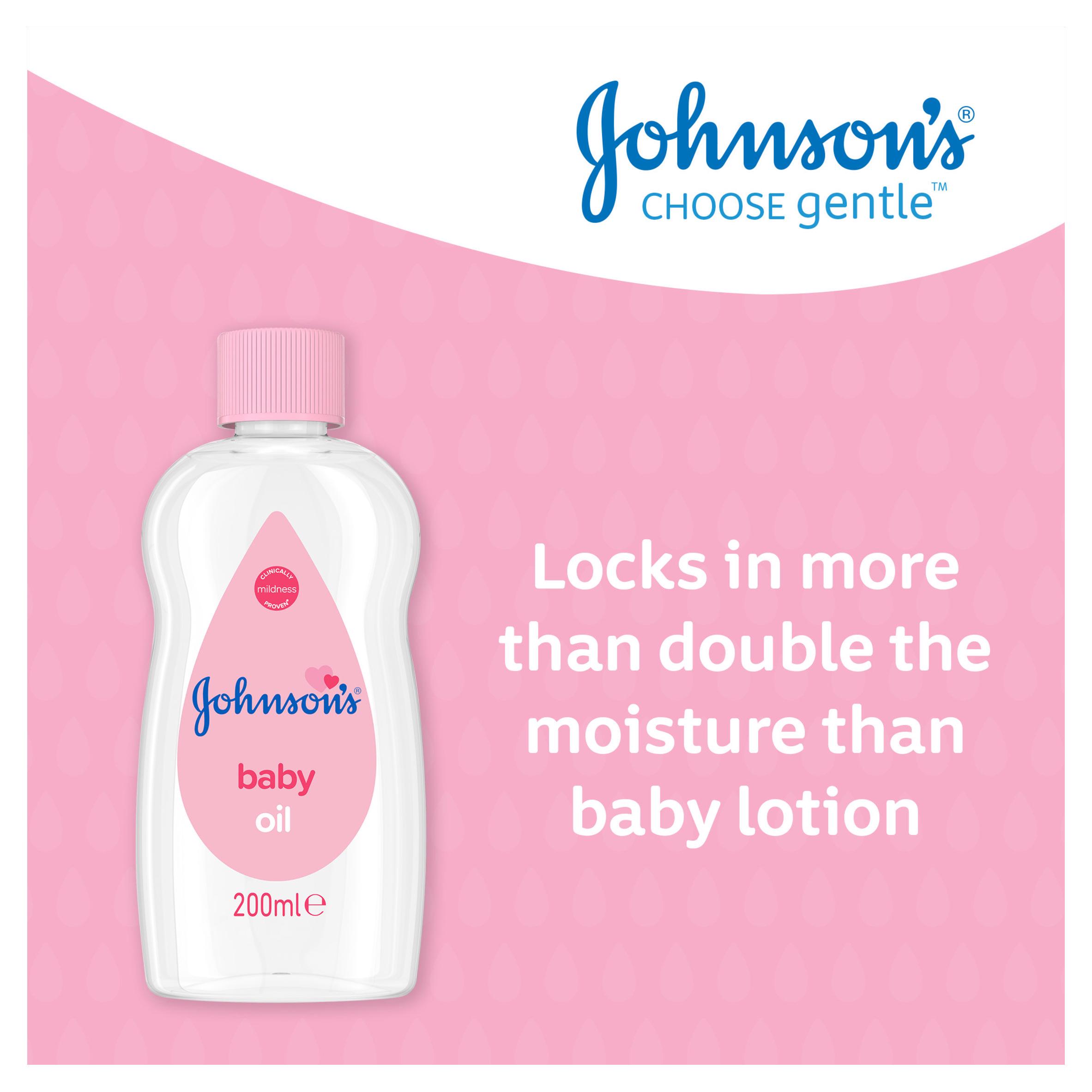 Johnson's Baby Oil Baby Skin Moisturiser & Dryness Protection 200ml thumbnail 3