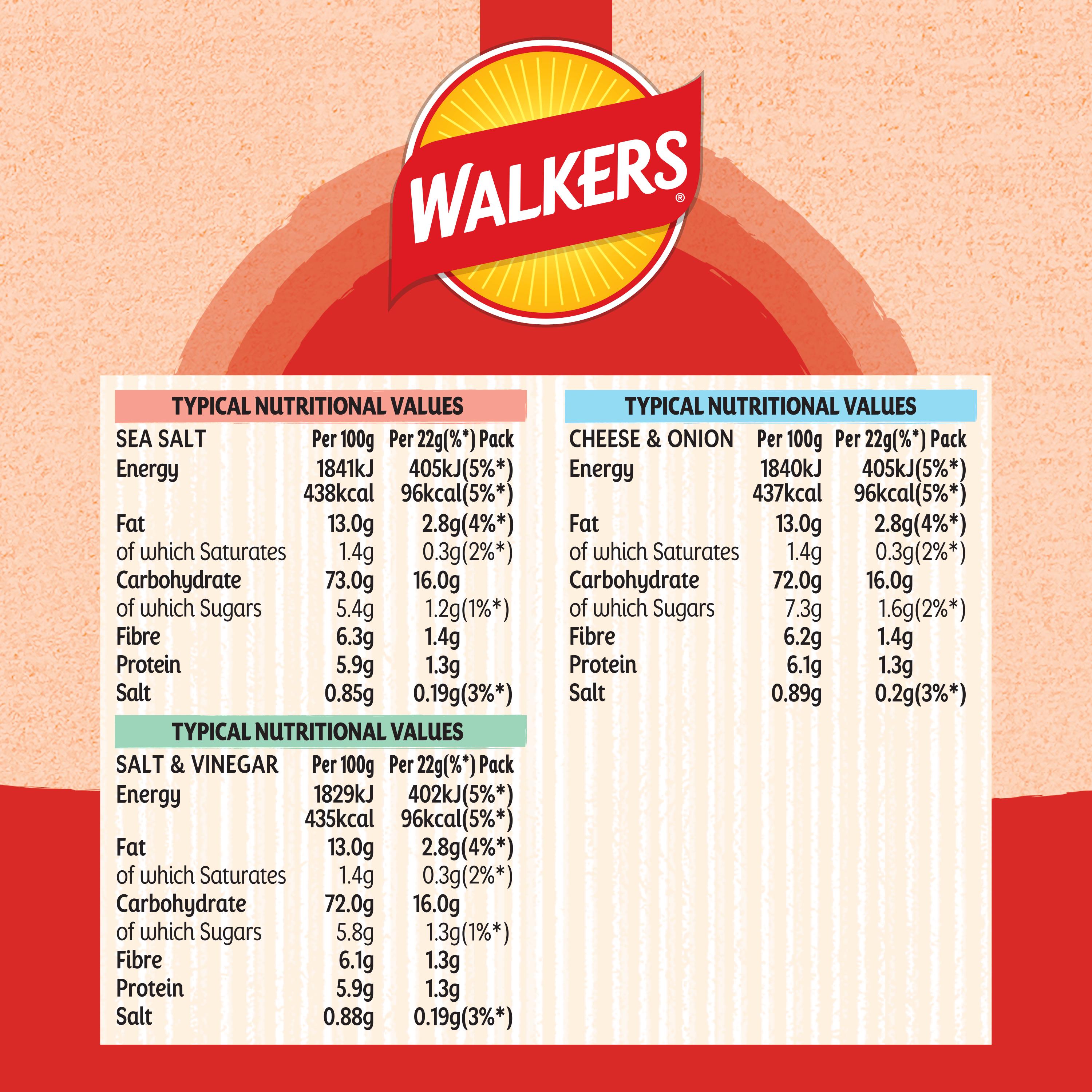 Walkers Baked Variety Multipack Crisps Snacks 6x22g thumbnail 3