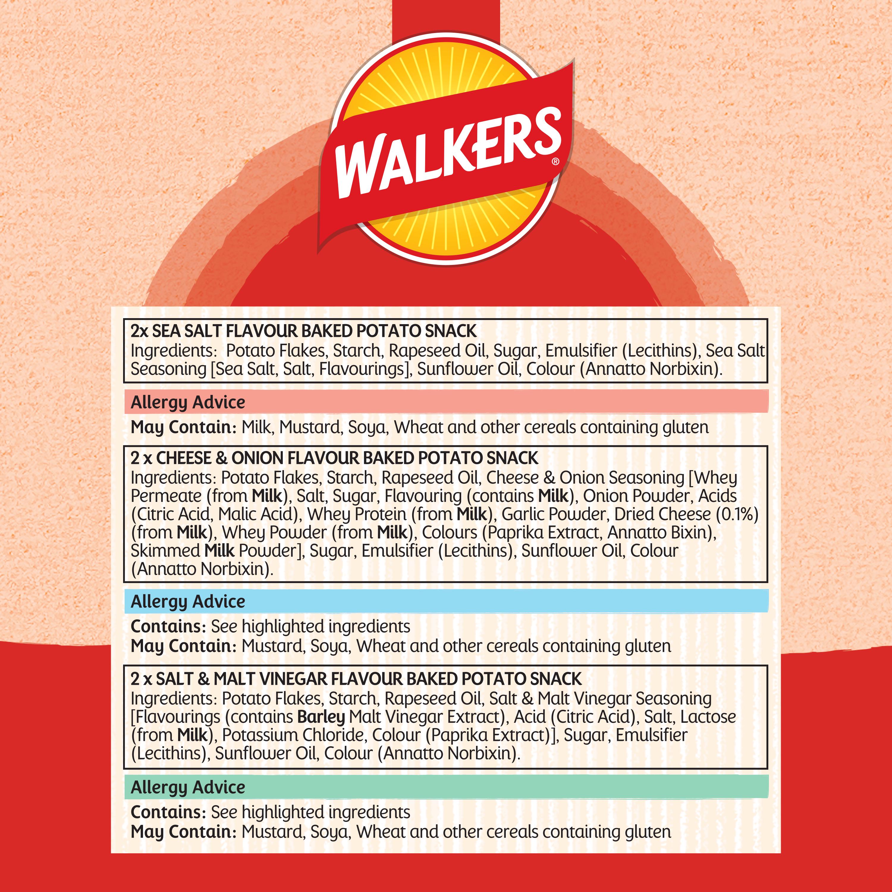 Walkers Baked Variety Multipack Crisps Snacks 6x22g thumbnail 5