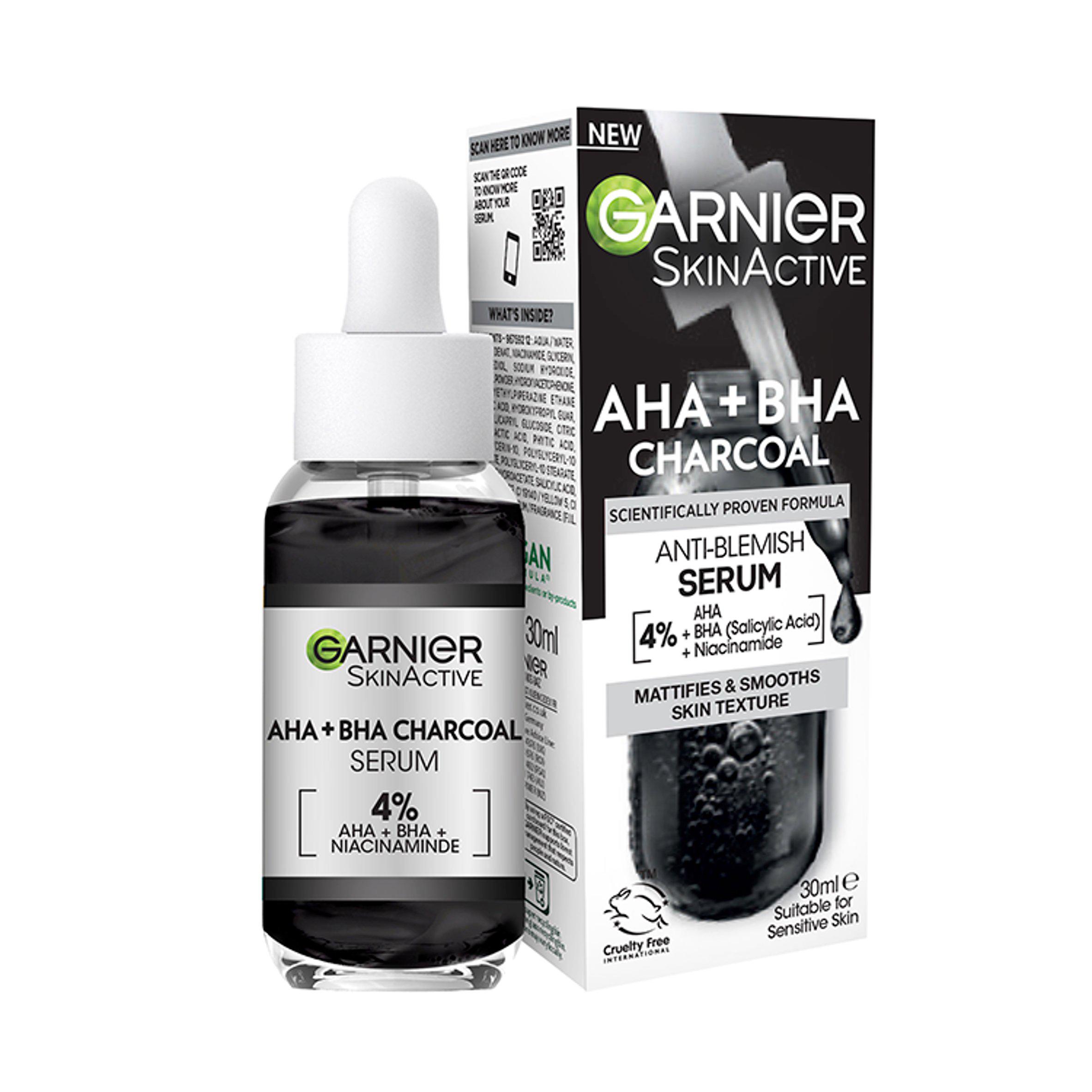 Garnier Skinactive 4% AHA + BHA & Niacinamide Charcoal Serum