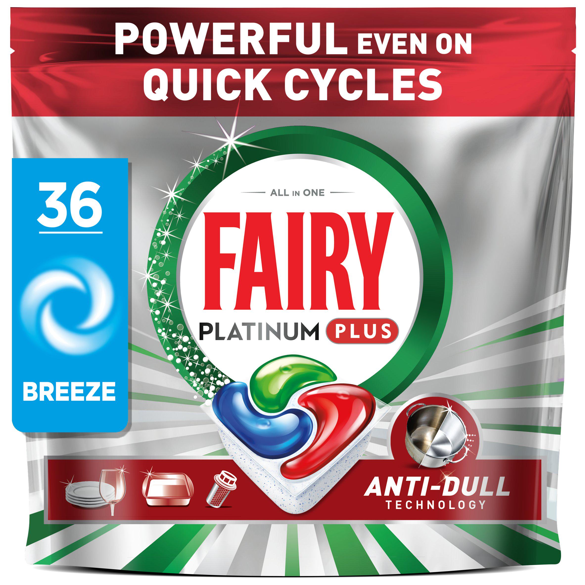 Fairy 36 Platinum Plus Deep Clean Breeze Dishwasher Tablets