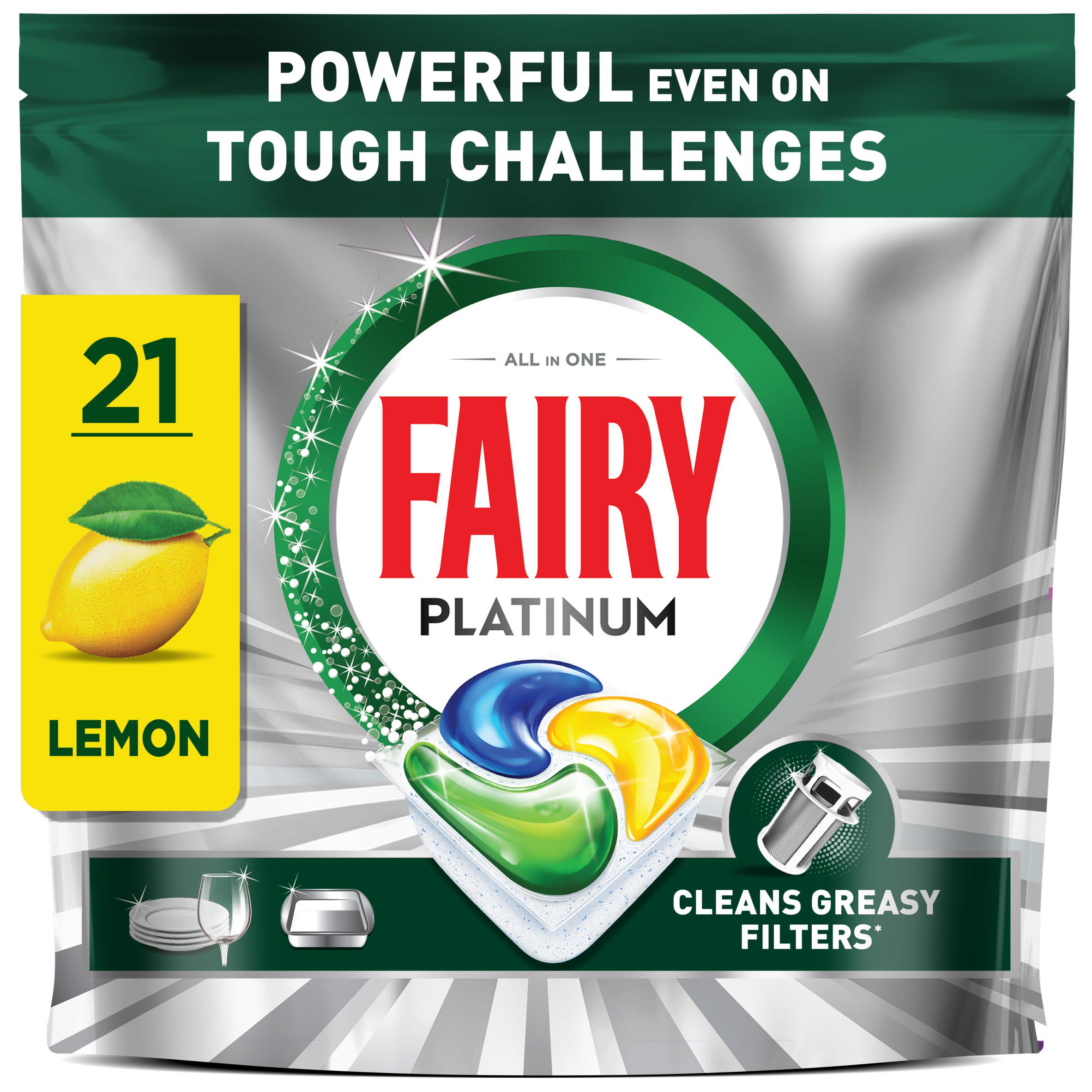 Fairy 21 Platinum Lemon Dishwasher Tablets