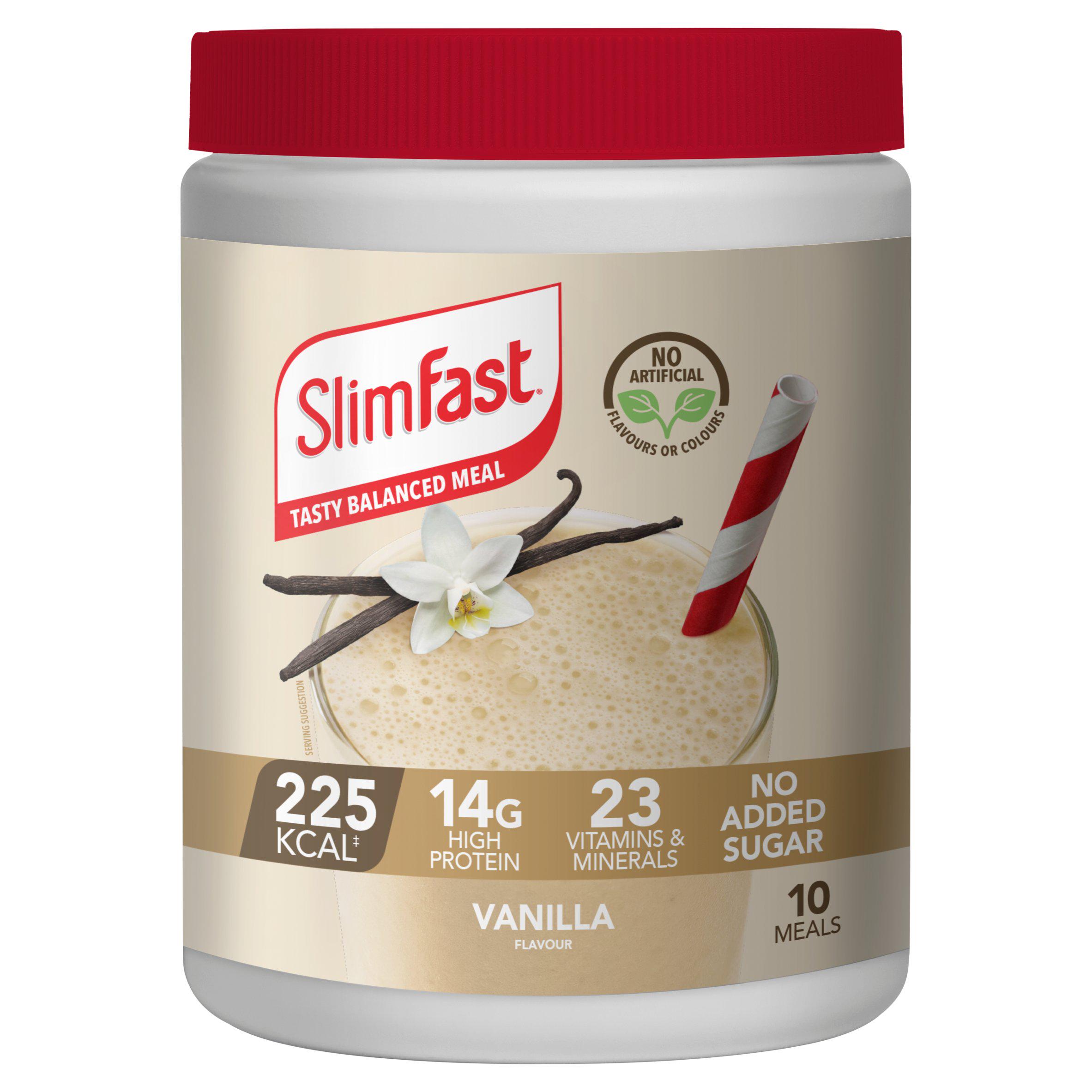 SlimFast Meal Replacement Shake Powder Tin Vanilla Flavour 10 Meals 365g