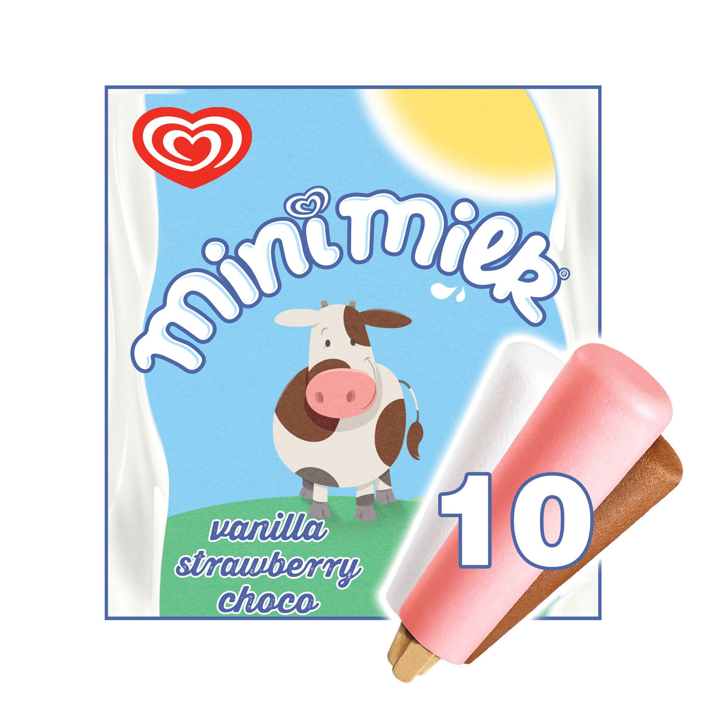 Wall's Mini Milk Vanilla, Strawberry & Chocolate Ice Cream Lollies