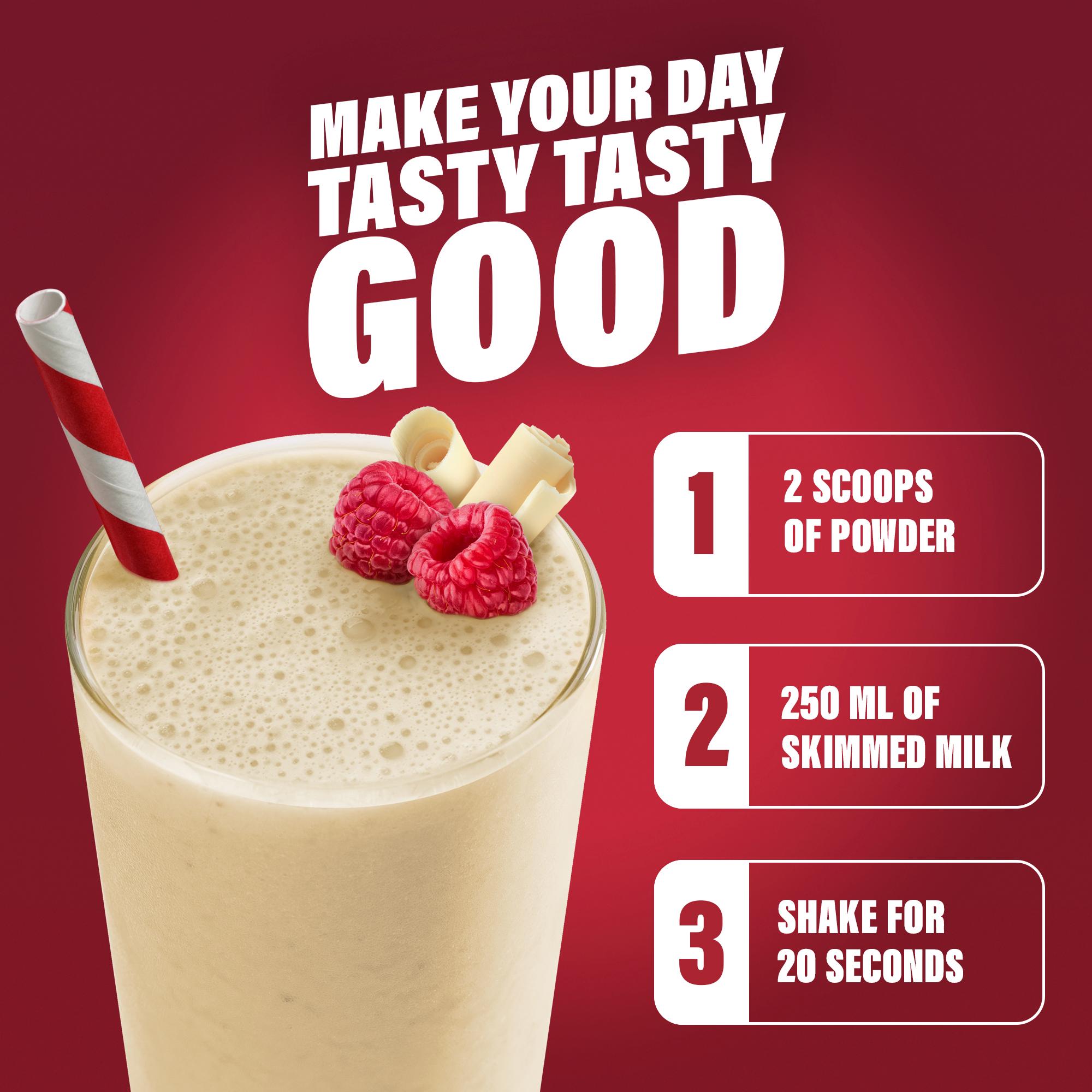 SlimFast Meal Replacement Shake Powder Tin Raspberry & White Chocolate Flavour 10 meals 365g thumbnail 3