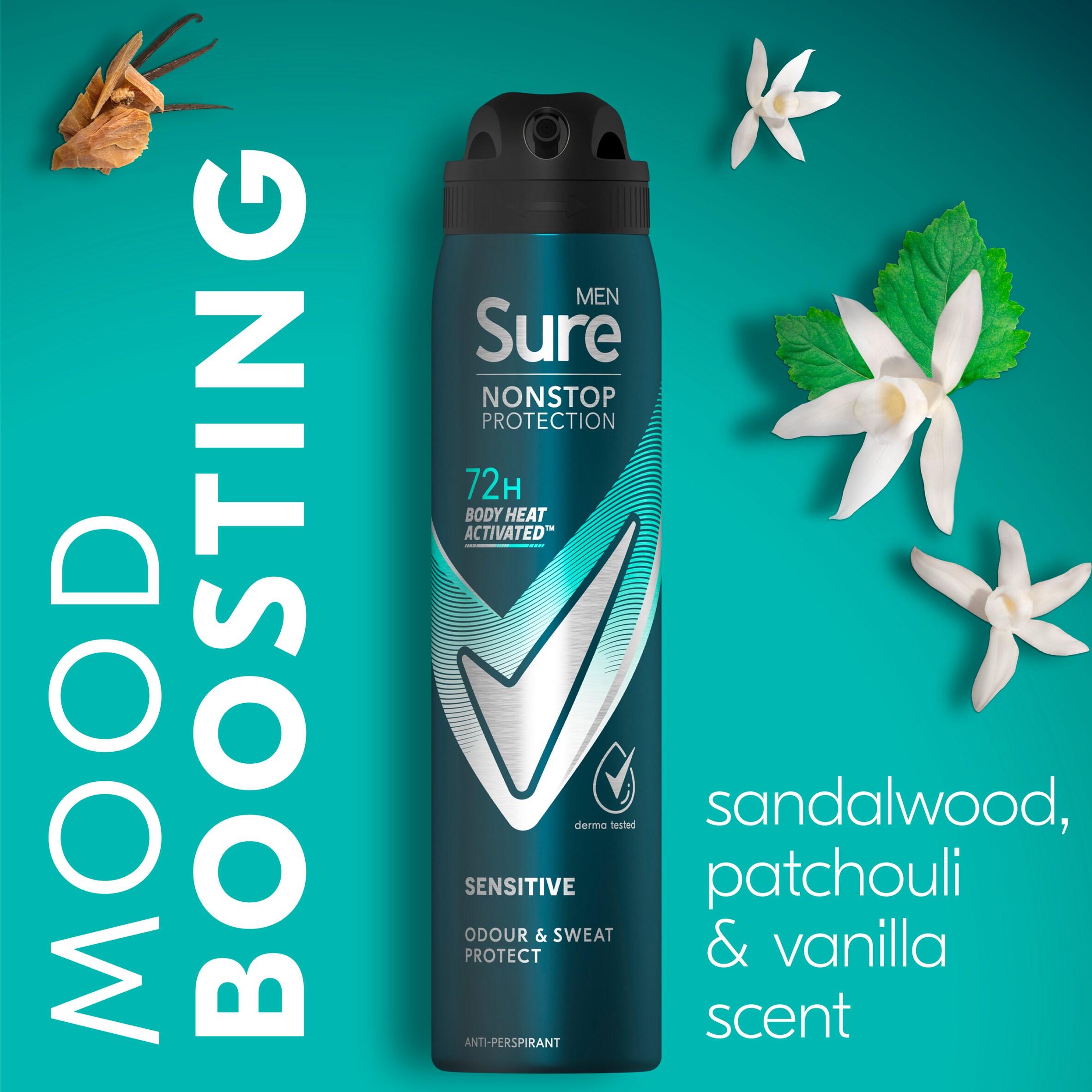 Sure Men Sensitive 72h Nonstop Protection Antiperspirant Deodorant 250ml thumbnail 3