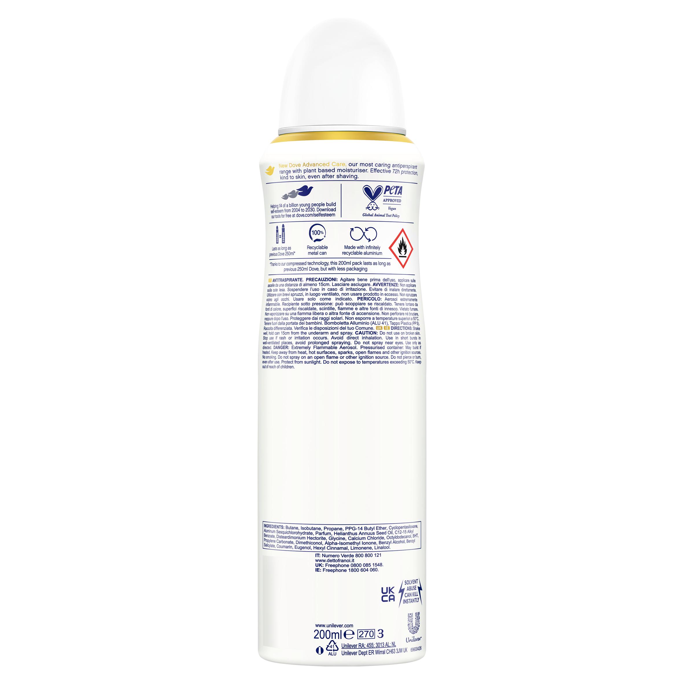 Dove Women Coconut & Jasmine 72h Advanced Care Antiperspirant Deodorant 200ml thumbnail 5