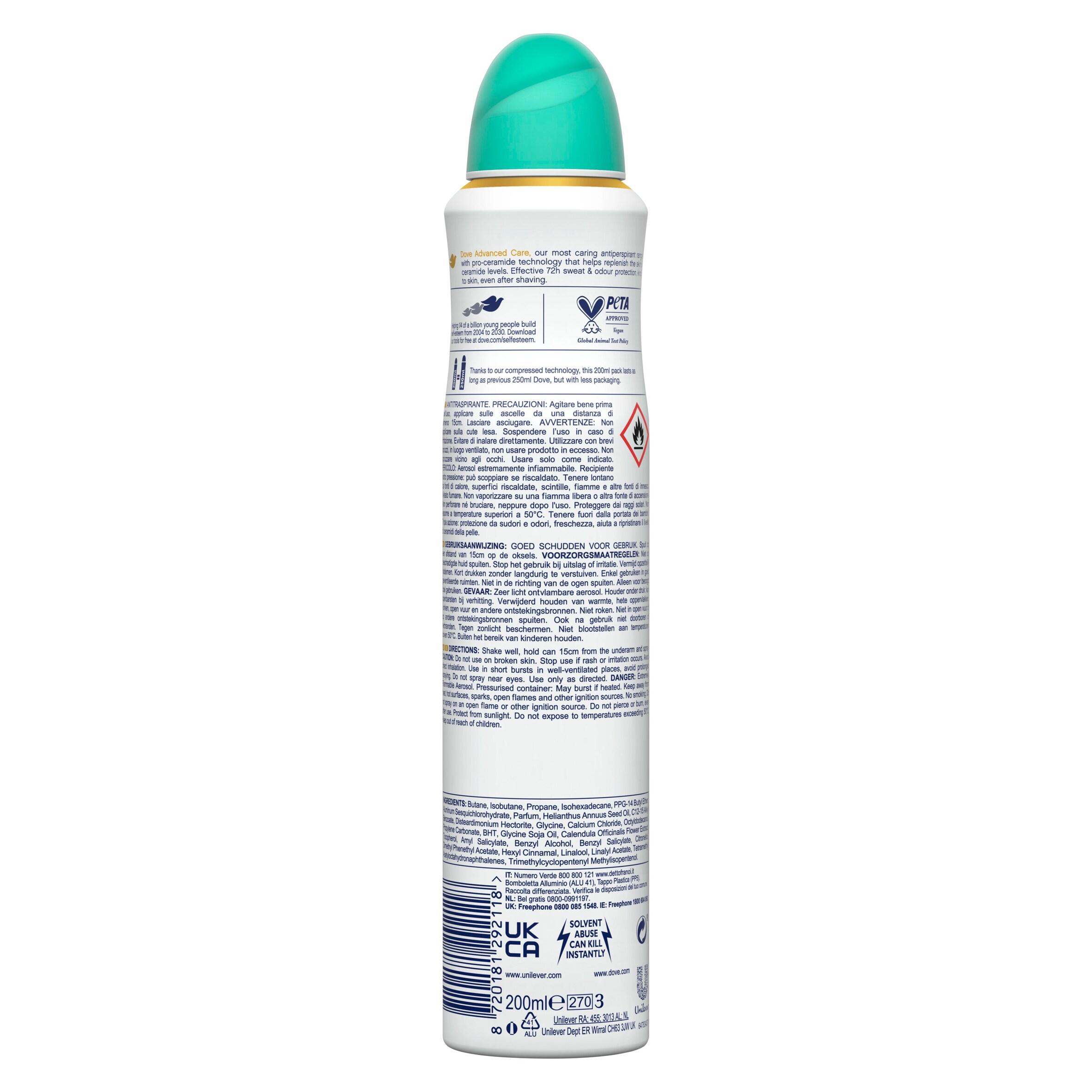 Dove Women Pear & Aloe Vera 72h Advanced Care Antiperspirant Deodorant 200ml thumbnail 6
