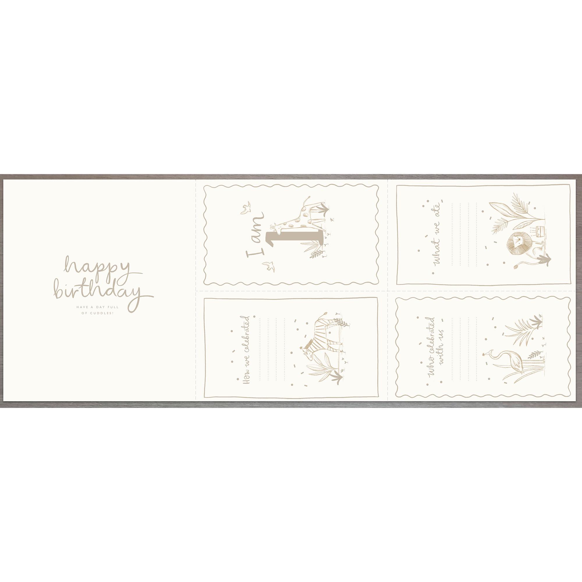 Sainsbury's Happy 1st Birthday Card Elephant Milestone Activity Keepsake Greeting Card thumbnail 2