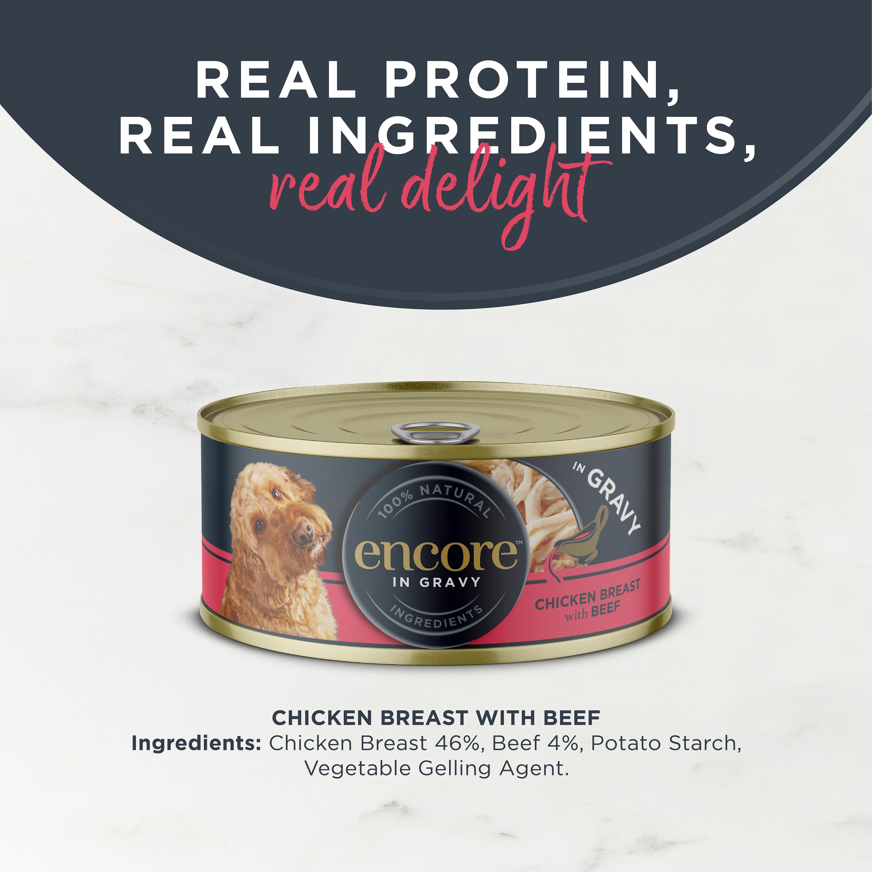 Encore Dog Food Chicken Breast with Beef In Gravy 156g thumbnail 3