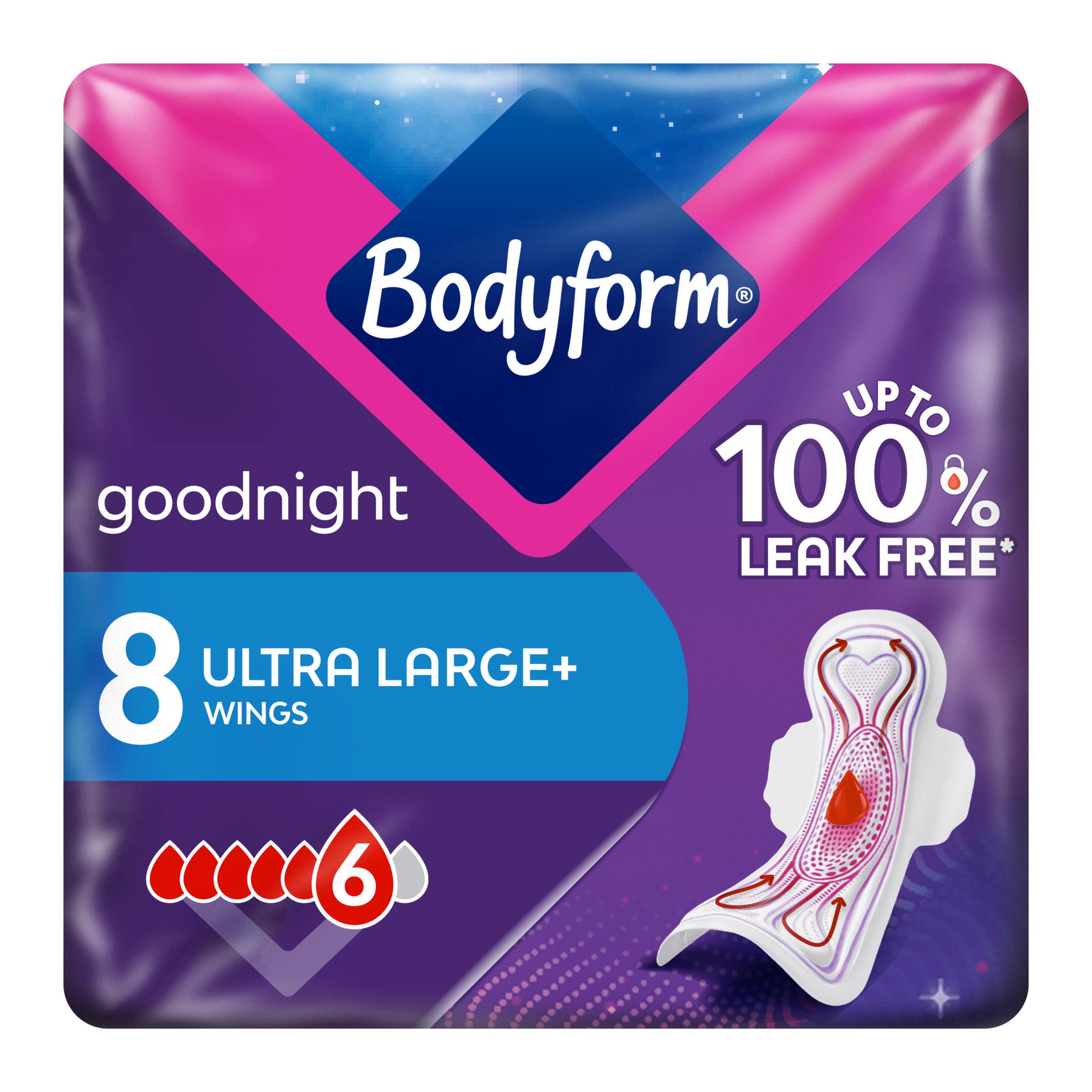Bodyform Cour V Ultra Night Sanitary Towels Wings x8