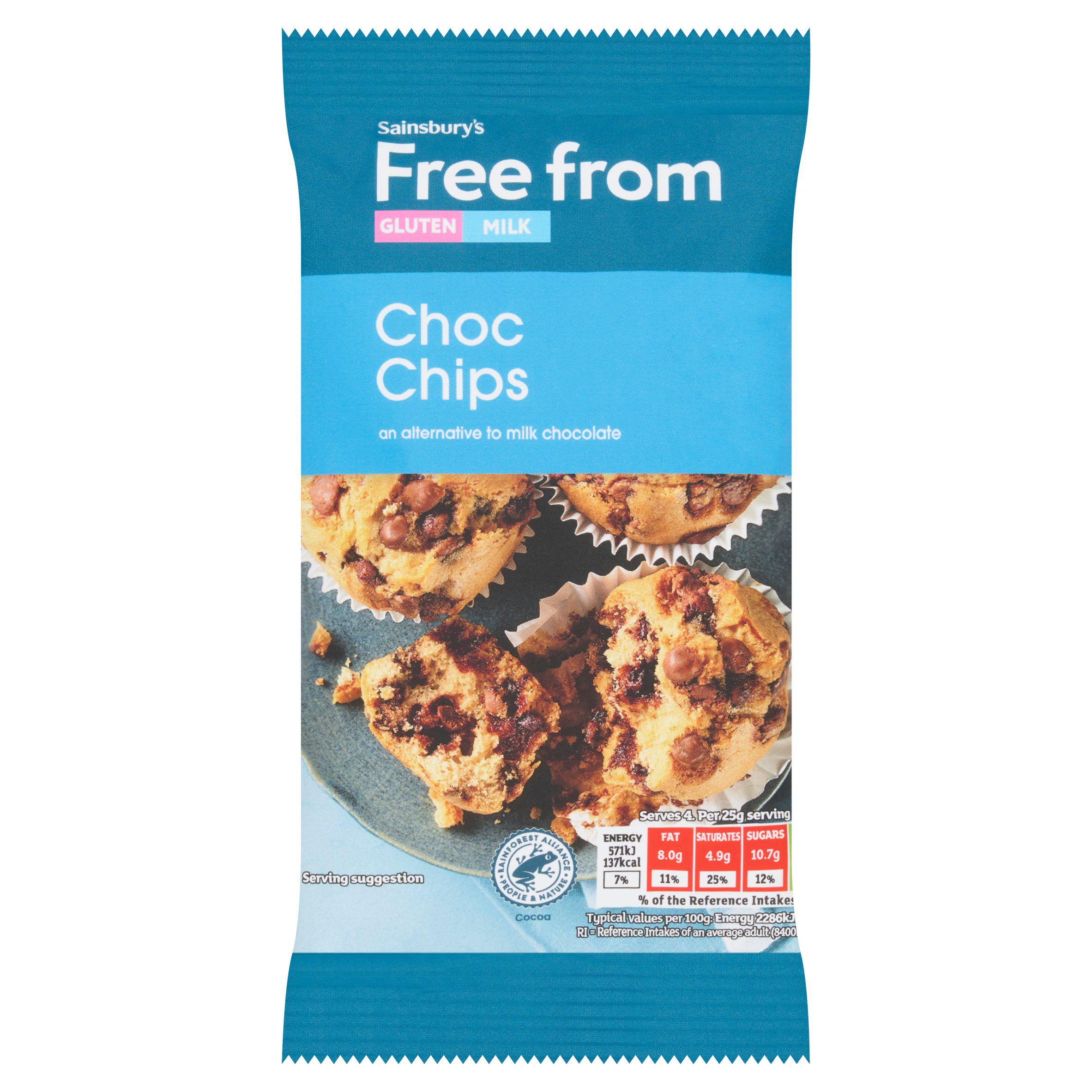 Sainsbury's Free From Chocolate Chips 100g