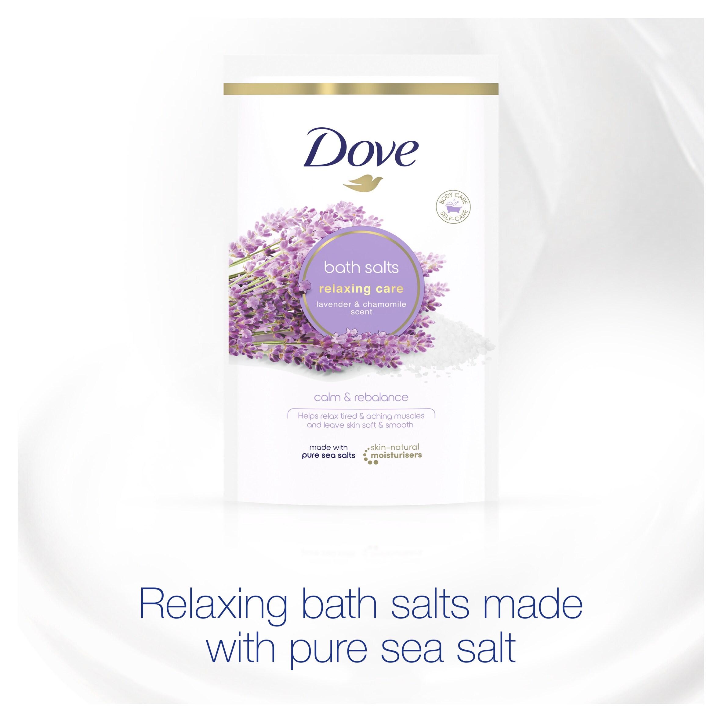 Dove Lavender & Chamomile Relaxing Care Bath Salts 900g thumbnail 2