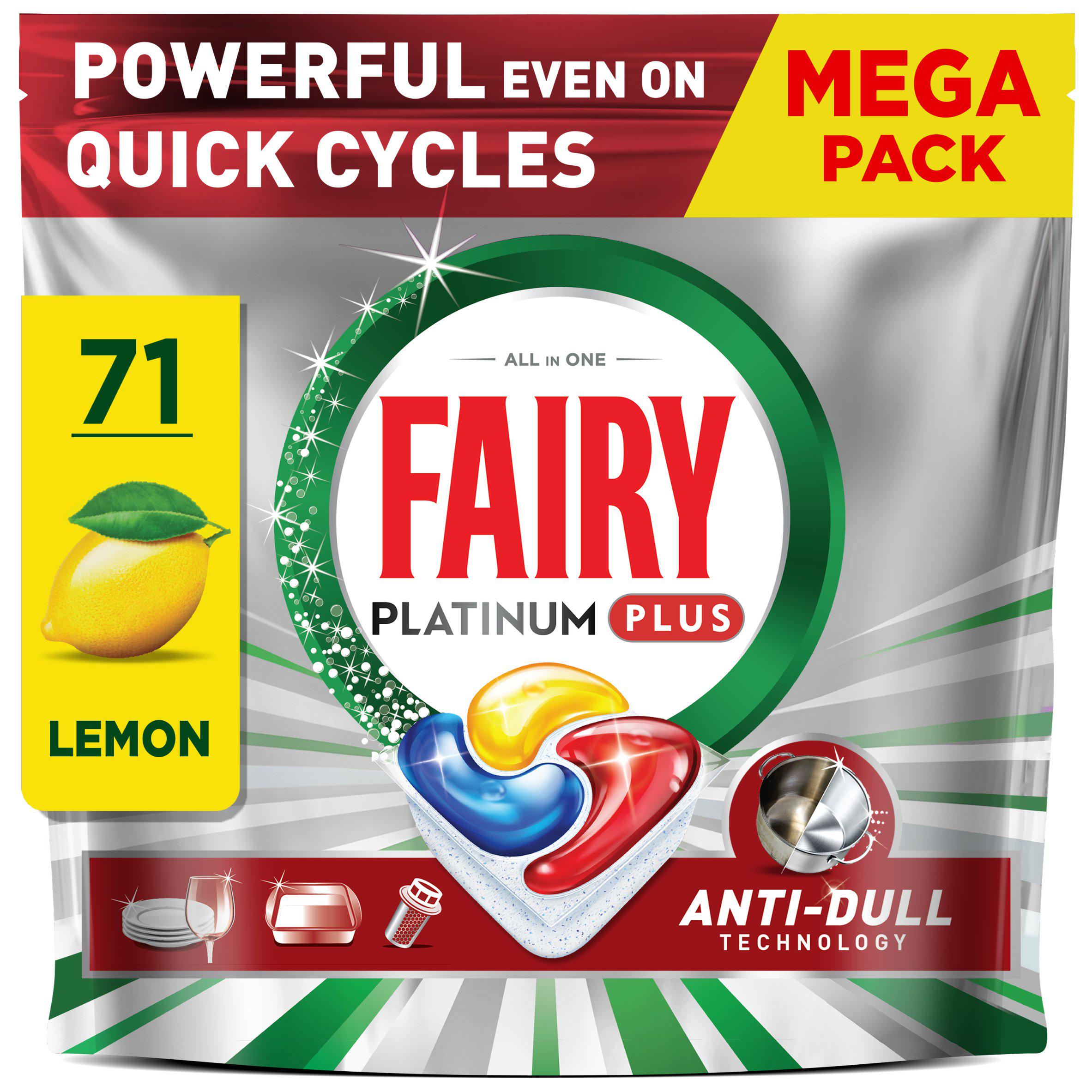 Fairy 71 Platinum Lemon Dishwasher Tablets