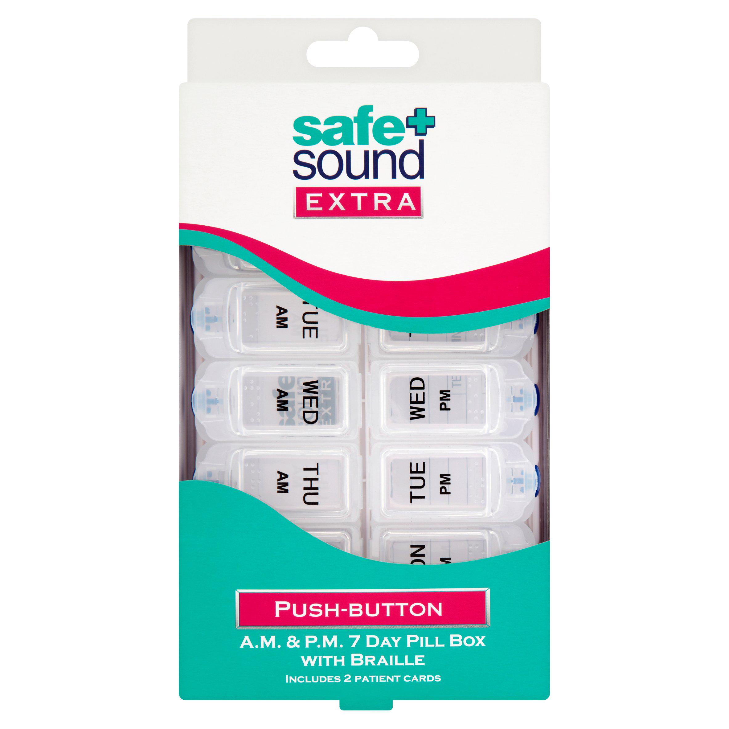 Safe & Sound AM/PM 7 Day Push Button Pill Box