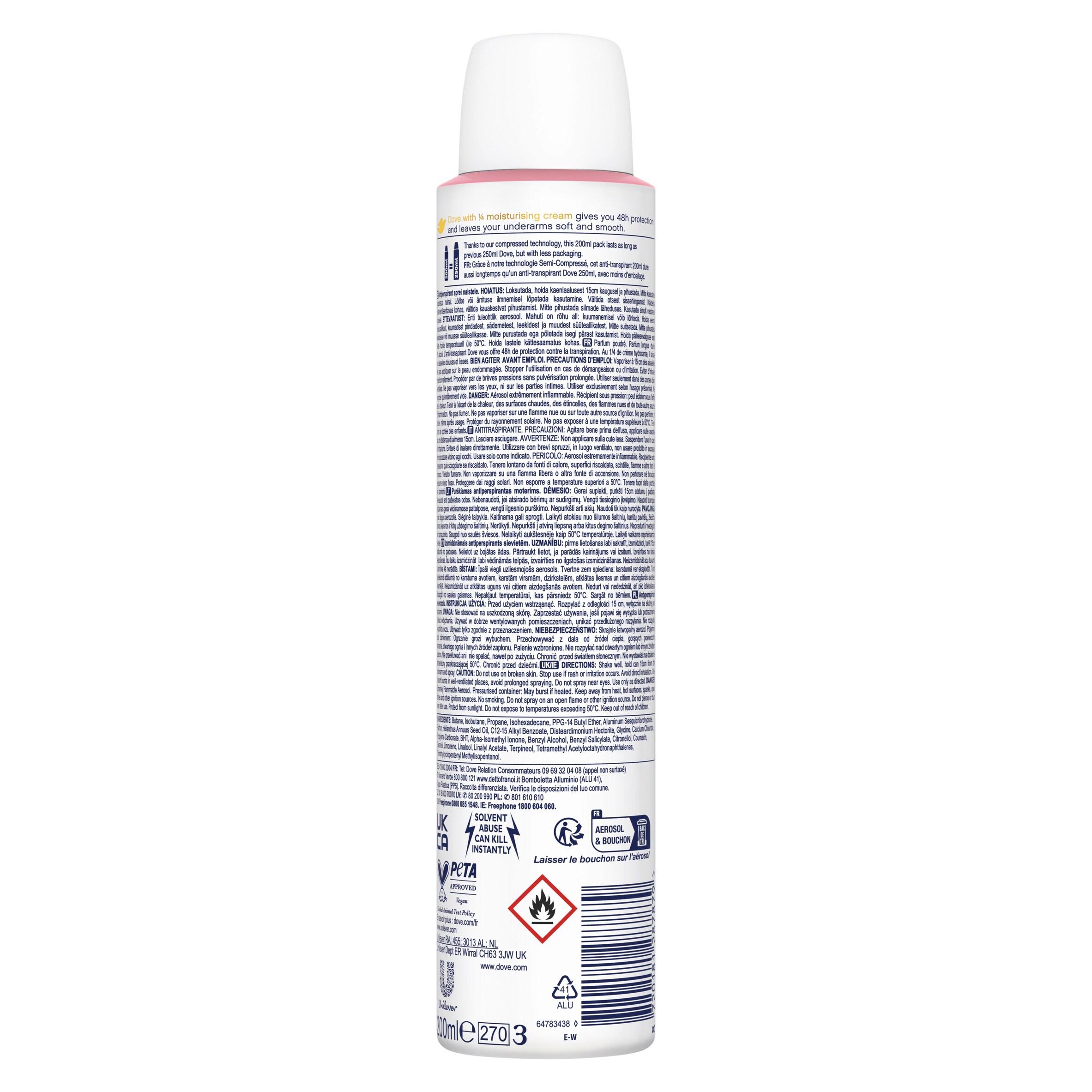 Dove Women Powder 48h Antiperspirant Deodorant 200ml thumbnail 6
