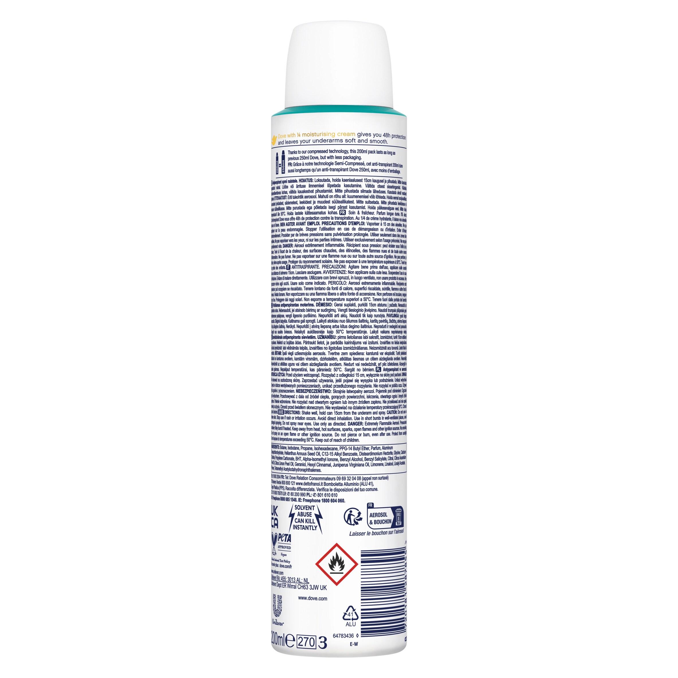 Dove Women Fresh 48h Antiperspirant Deodorant 200ml thumbnail 6
