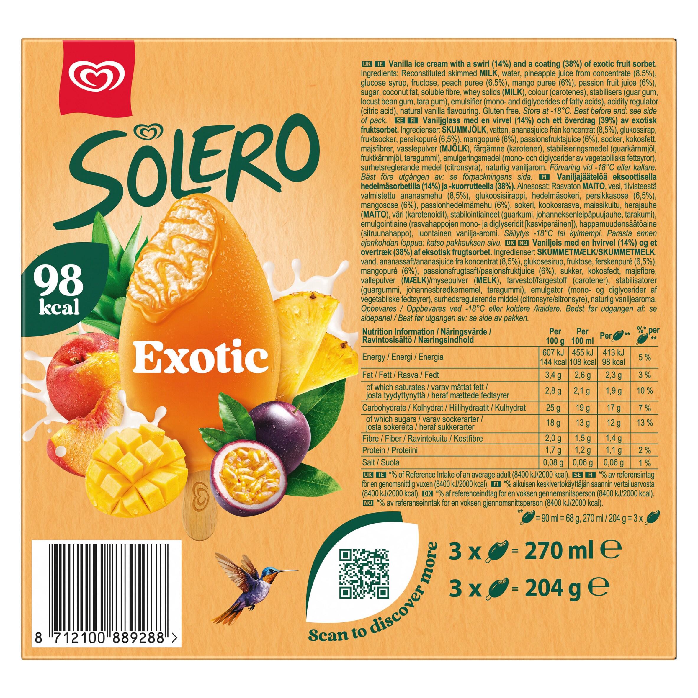 Solero 3 x 90ml Exotic Ice Cream Lollies thumbnail 6