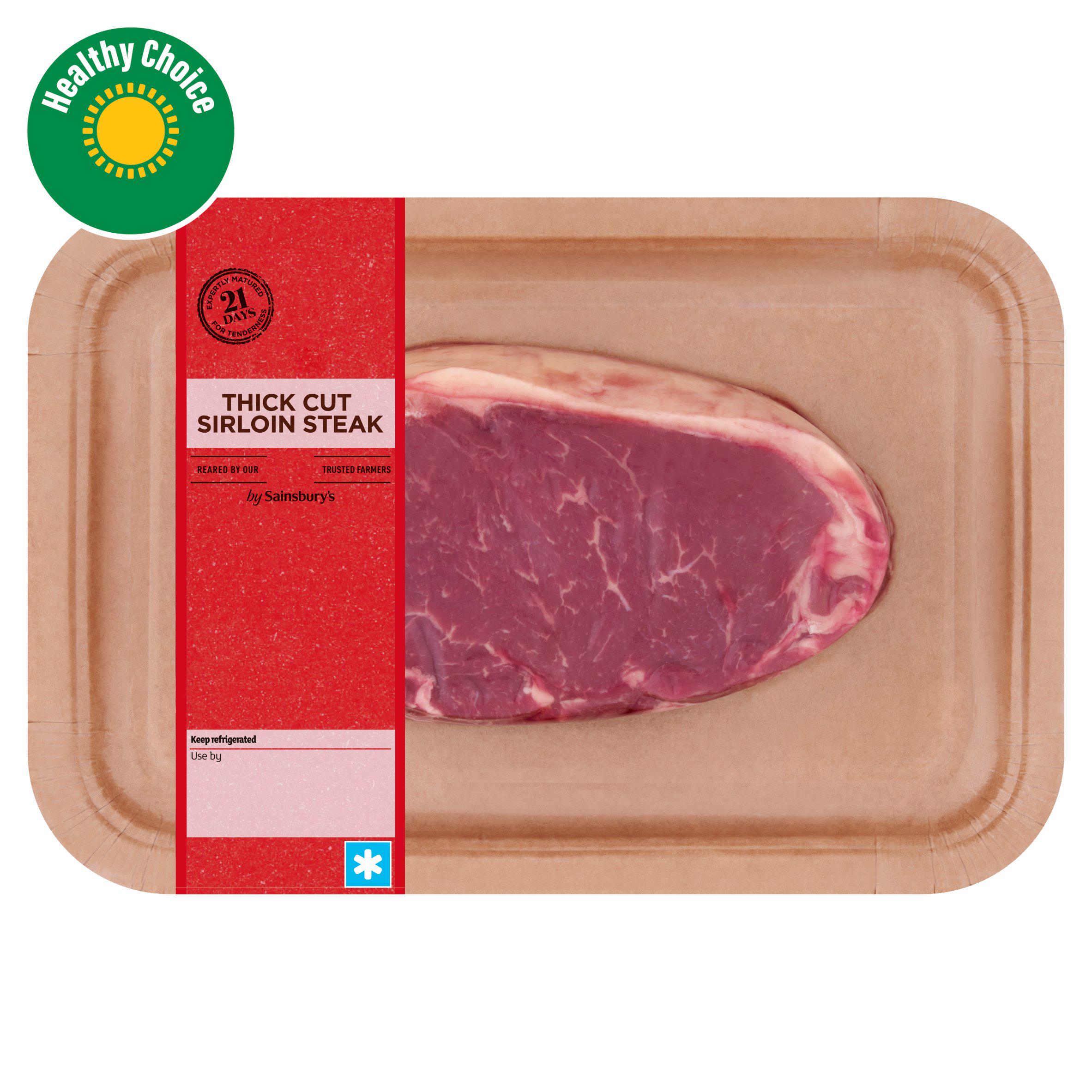 Sainsbury's 21 Day Matured British Or Irish Thick Cut Sirloin Steak 400g