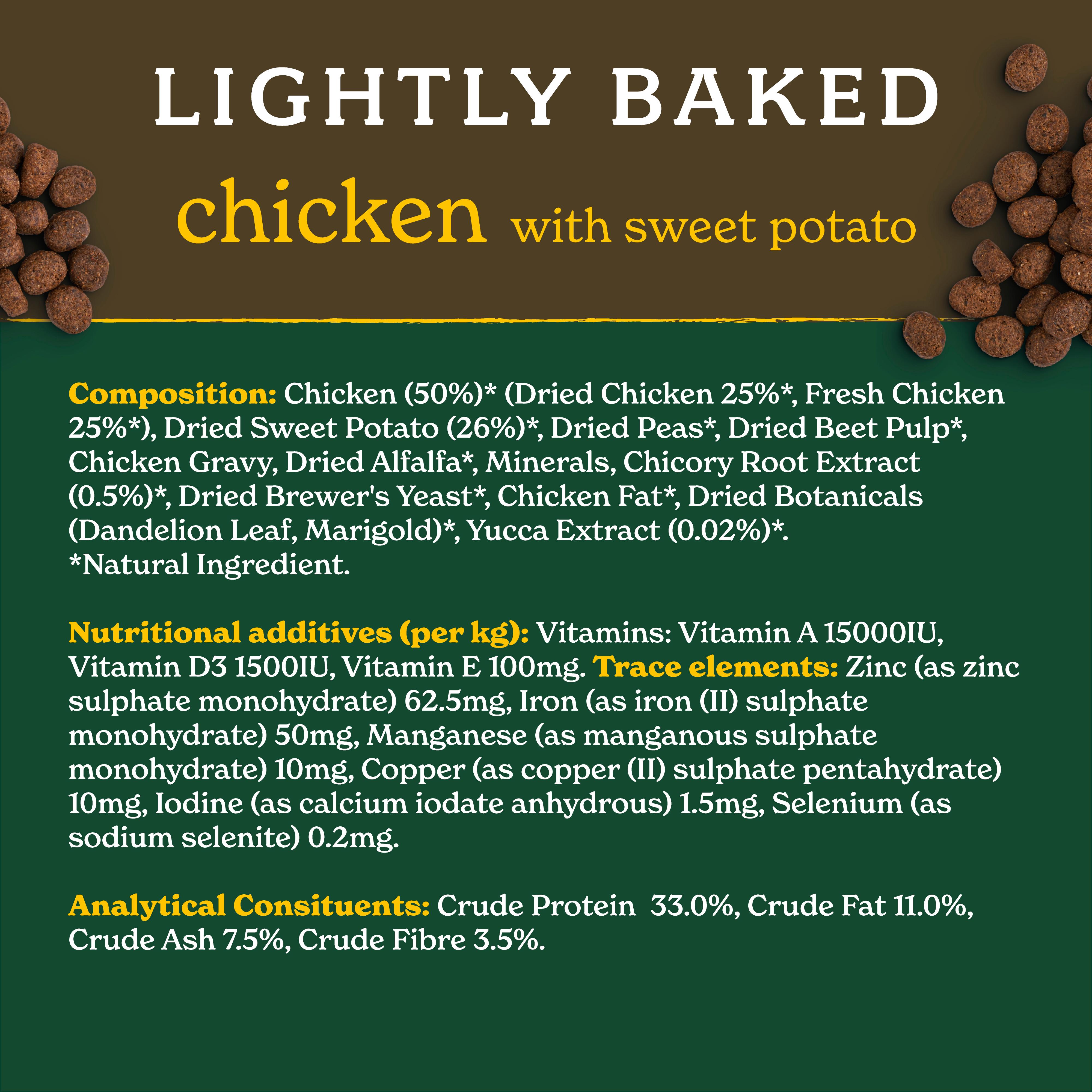 Forthglade Lightly Baked Natural Dry Dog Food Chicken Adult Dogs One Year+ 2kg thumbnail 6