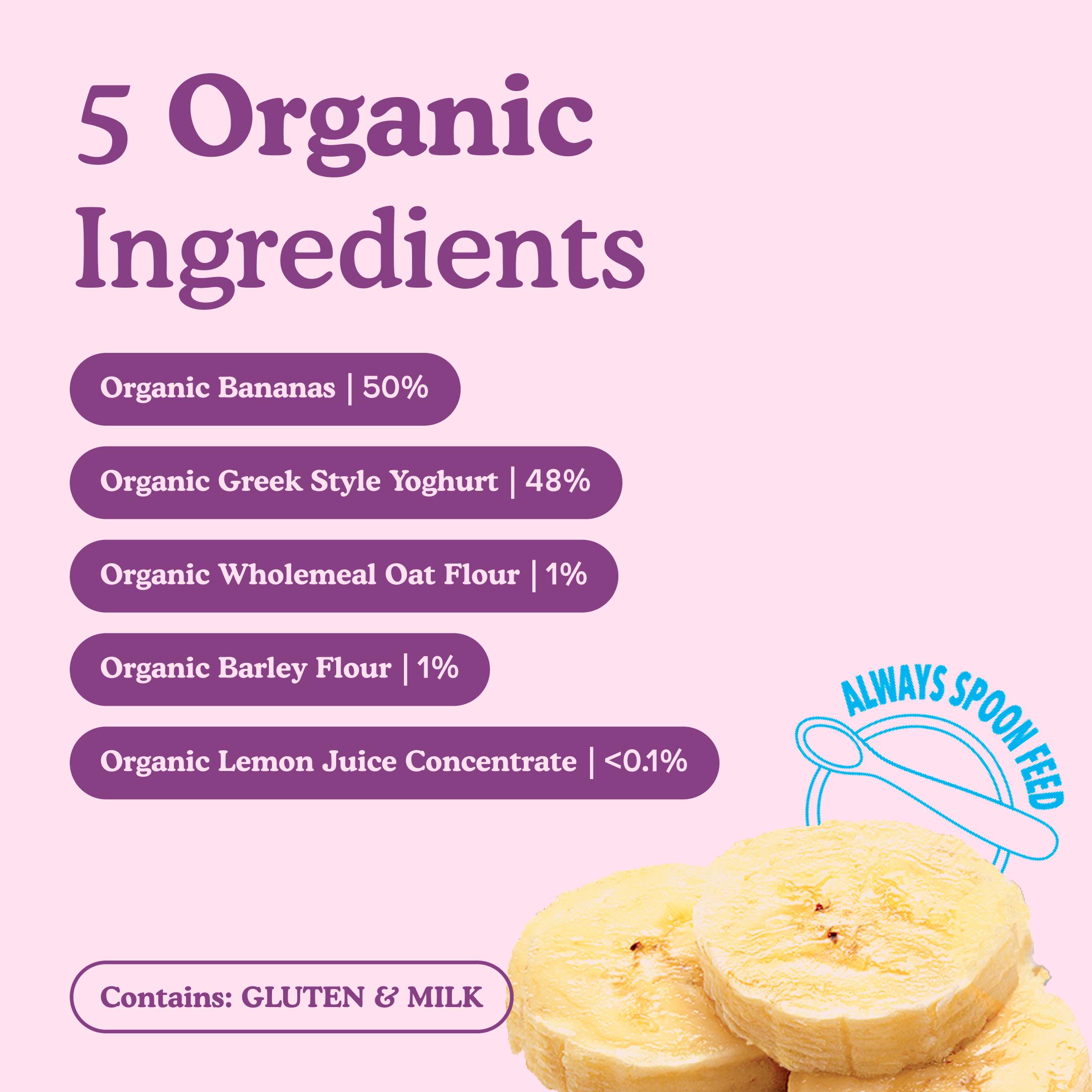 Little Freddie Organic Banana Greek Style Yoghurt Baby Food Pouch 6+ Months 100g thumbnail 3
