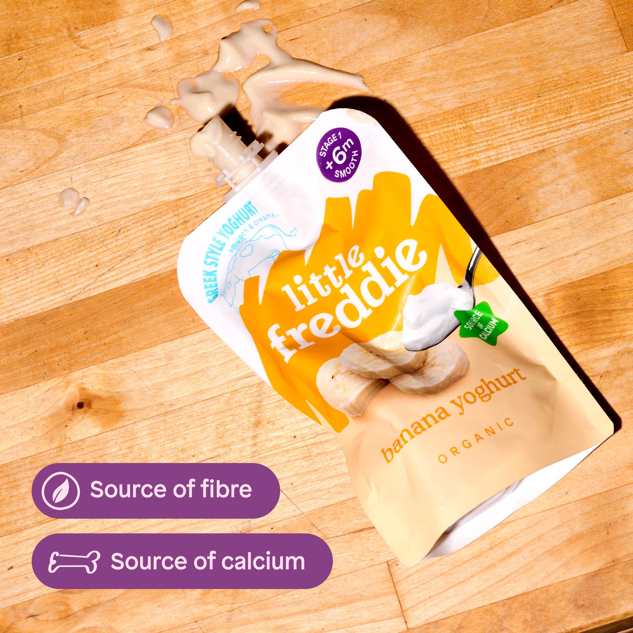 Little Freddie Organic Banana Greek Style Yoghurt Baby Food Pouch 6+ Months 100g thumbnail 5