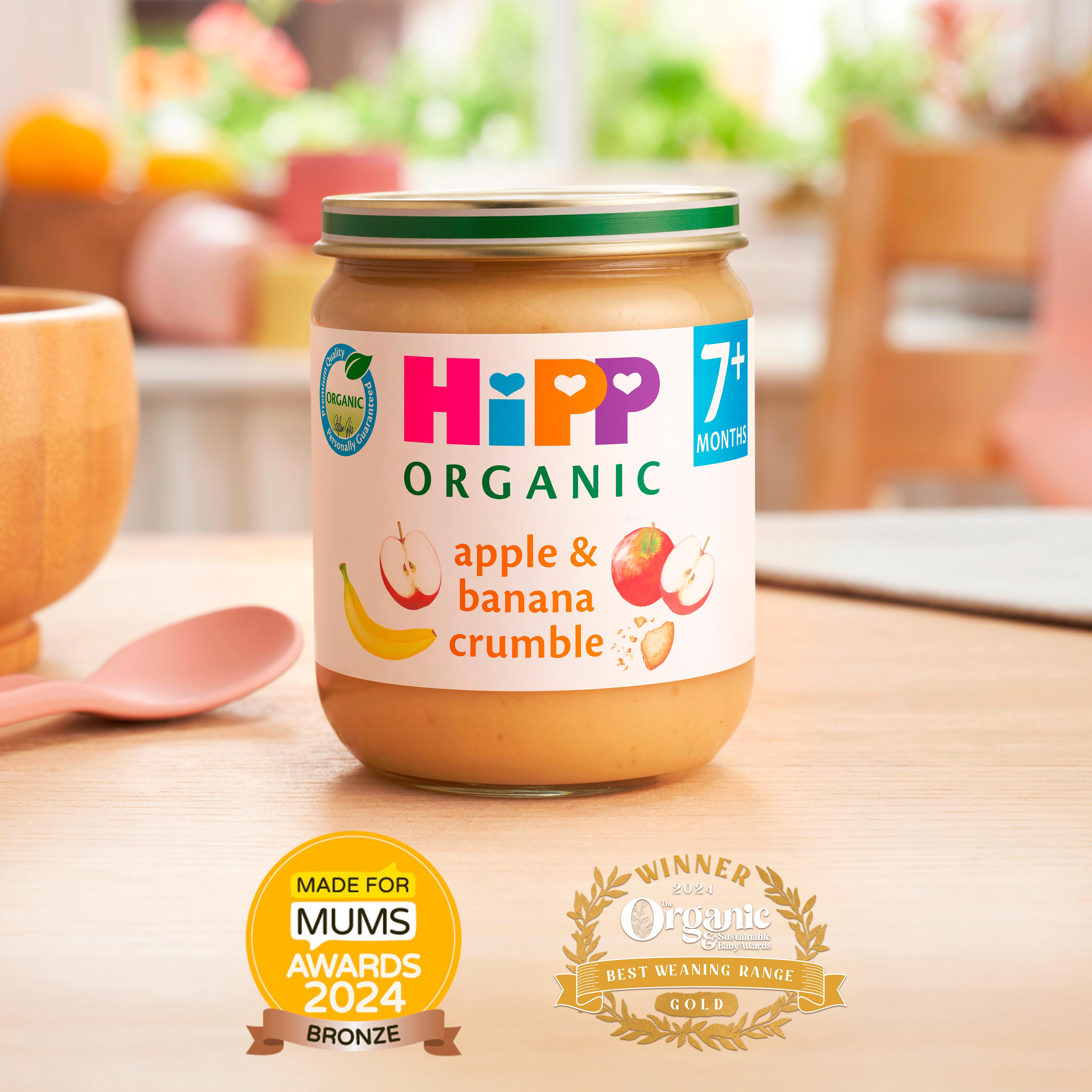 HiPP Organic Apple & Banana Crumble Baby Food Jar 7+ Months 160g thumbnail 2
