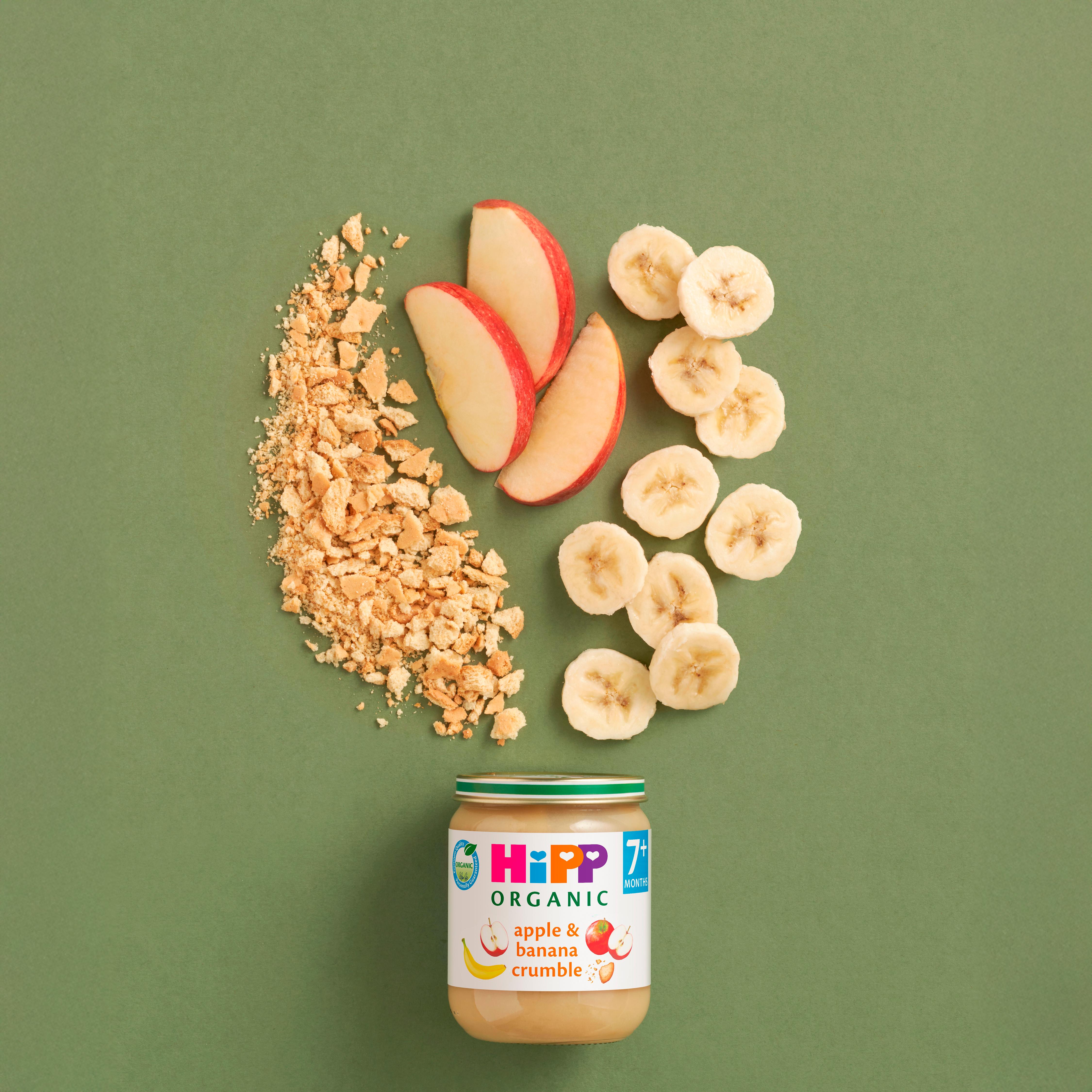 HiPP Organic Apple & Banana Crumble Baby Food Jar 7+ Months 160g thumbnail 3