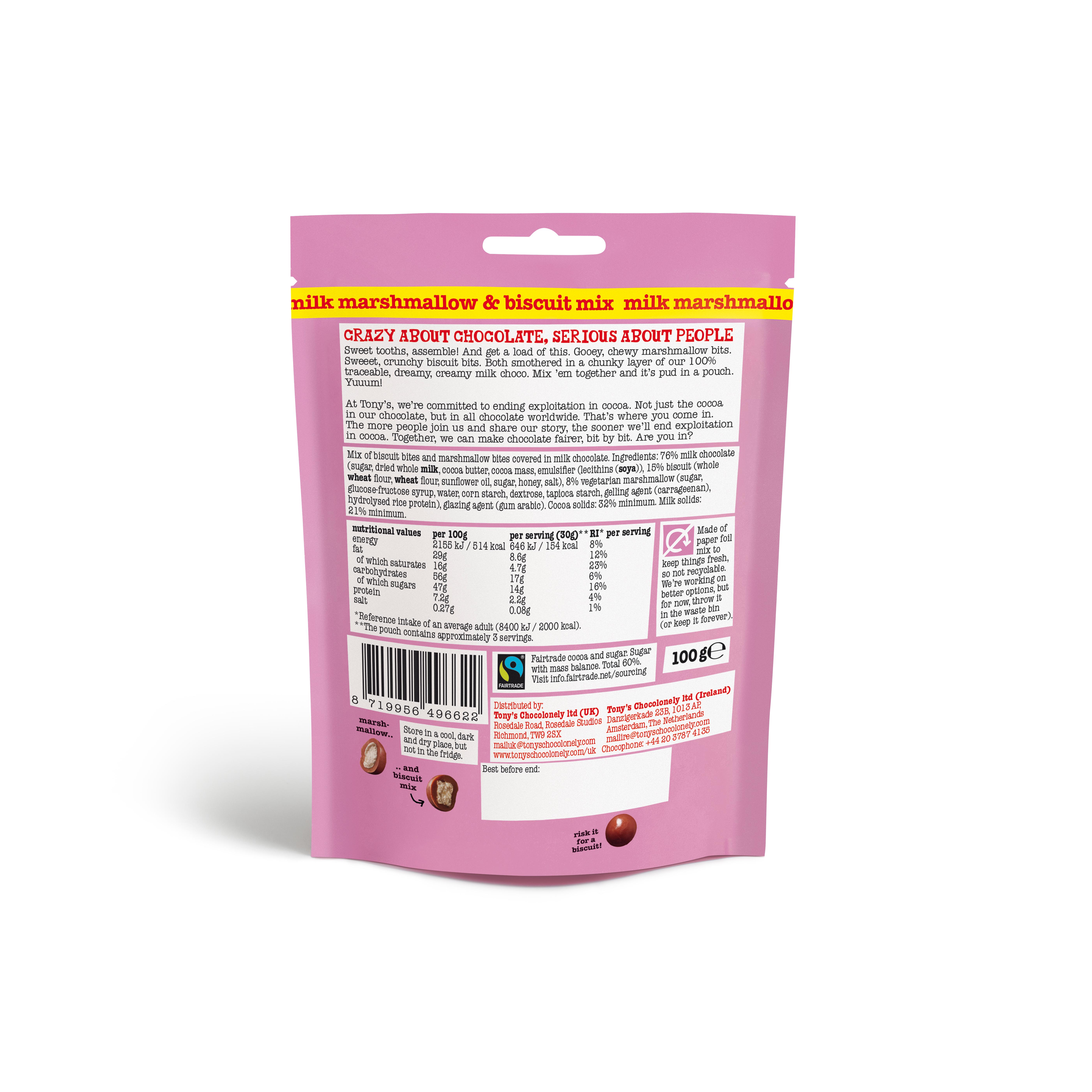 Tony's Chocolonely Littl' Bits Milk Marshmallow & Biscuit Mix 100g thumbnail 2
