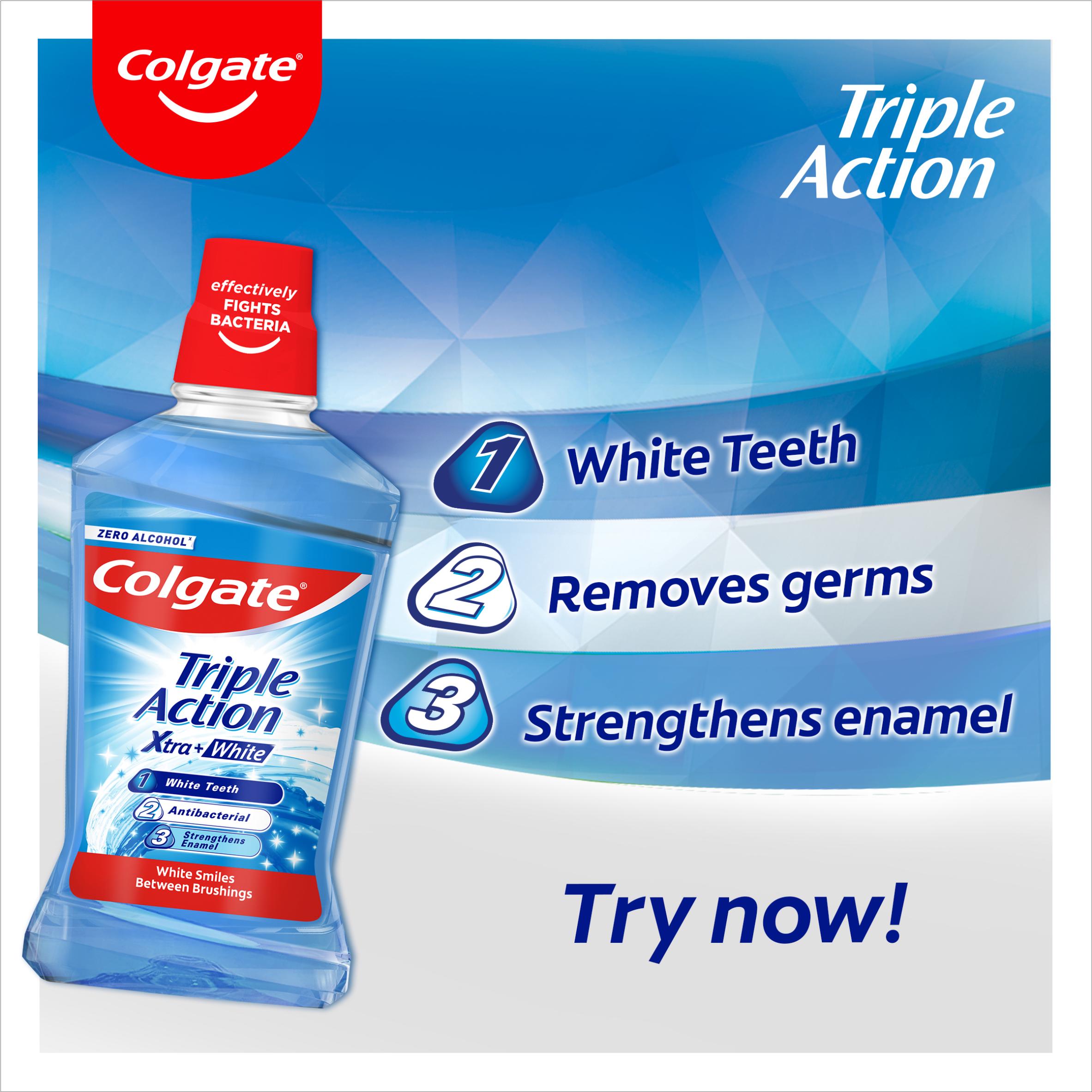Colgate Triple Action Xtra White Mouthwash Alcohol Free 500ml thumbnail 2