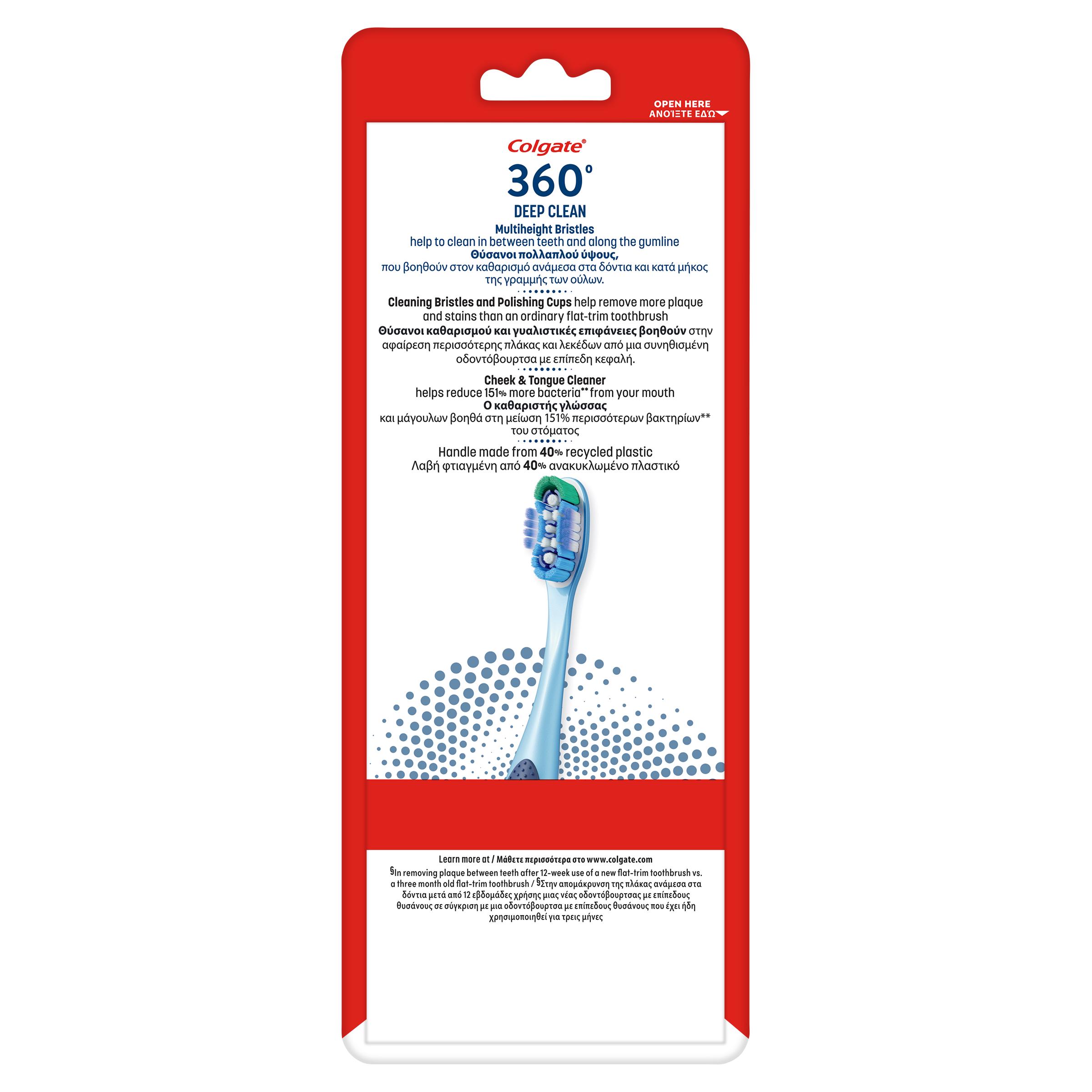 Colgate 360 Deep Clean Soft Toothbrush x4 thumbnail 2