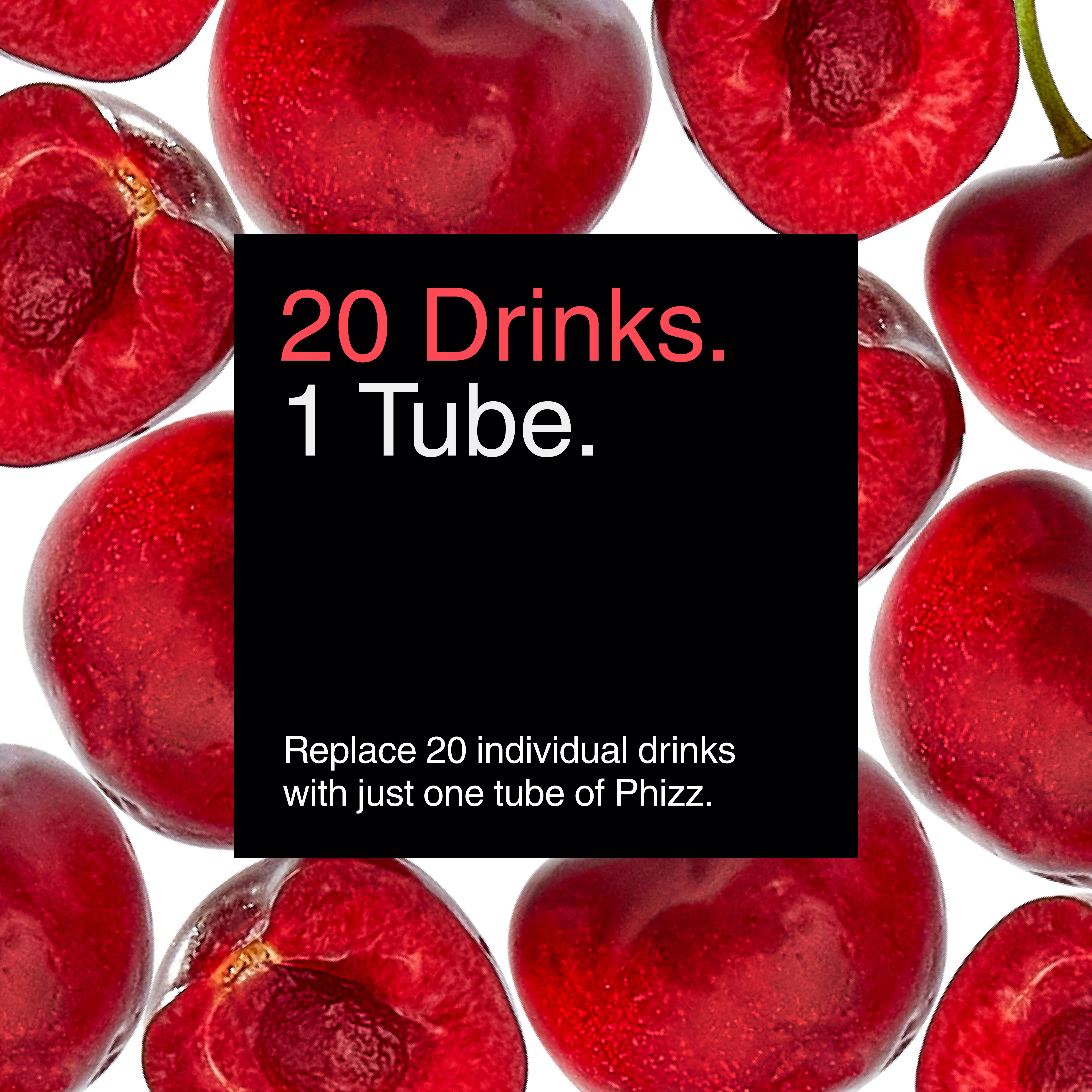 Phizz Daily Energy, Hydration, Caffeine, Electrolytes & Vitamins Effervescent Tablets Cherry x20 Tablets thumbnail 6