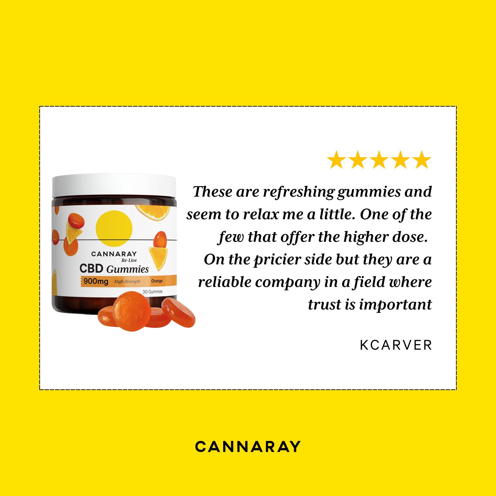 Cannaray Re Live CBD Gummies Orange x30 900mg thumbnail 4