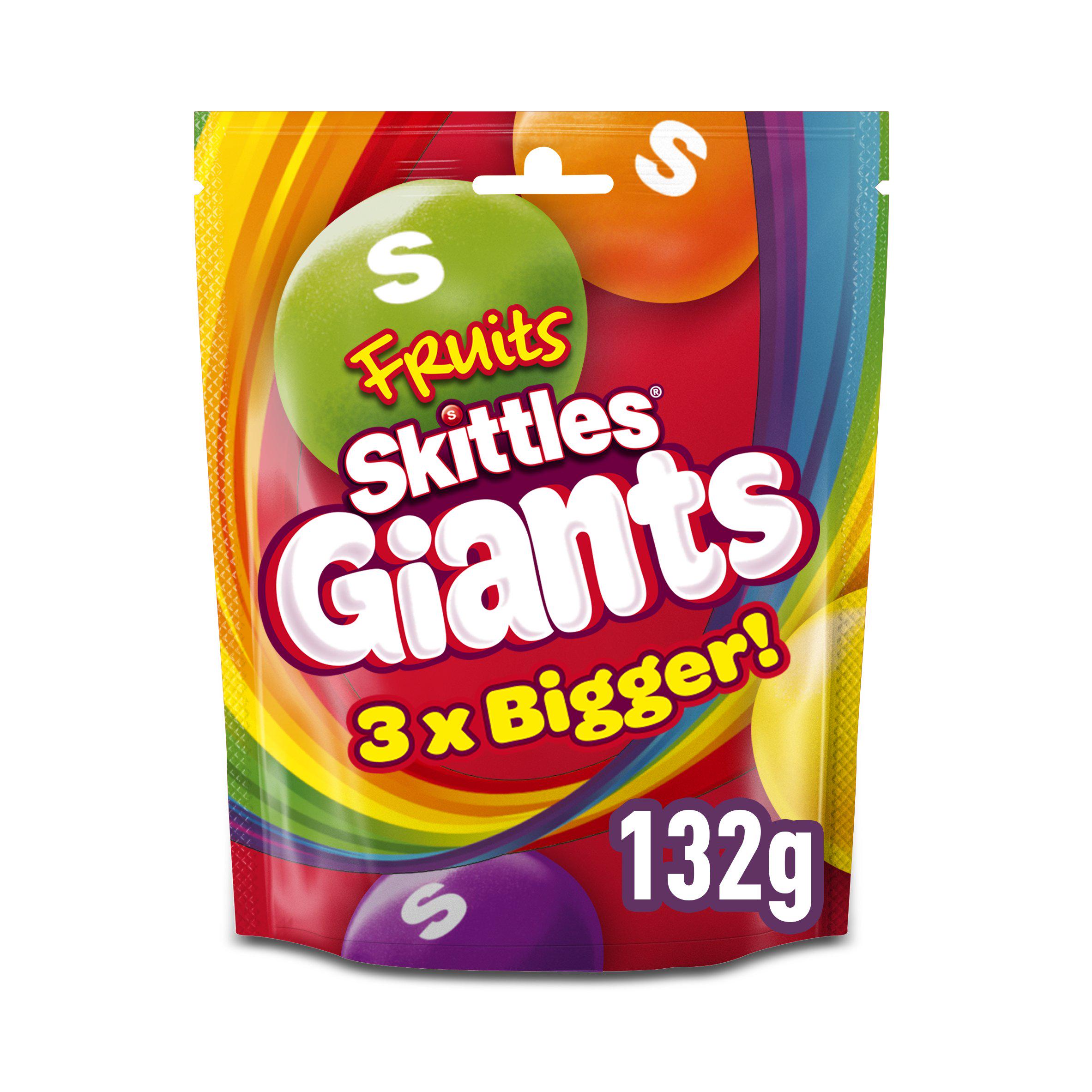 Skittles Giants Vegan Chewy Sweets Fruit Flavoured Pouch Bag