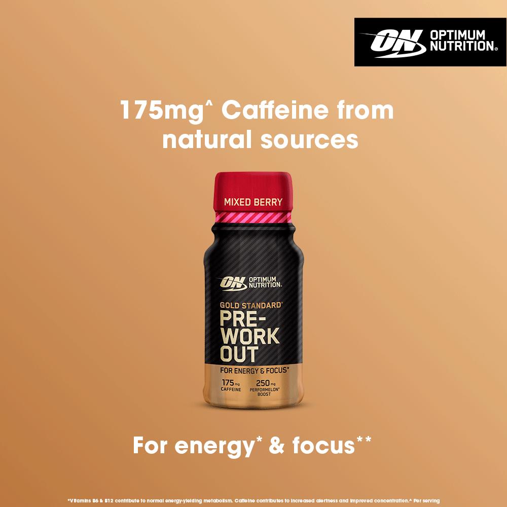 Optimum Nutrition Gold Standard Pre Workout Energy Shot Mixed Berry Flavour single serve 60ml thumbnail 2