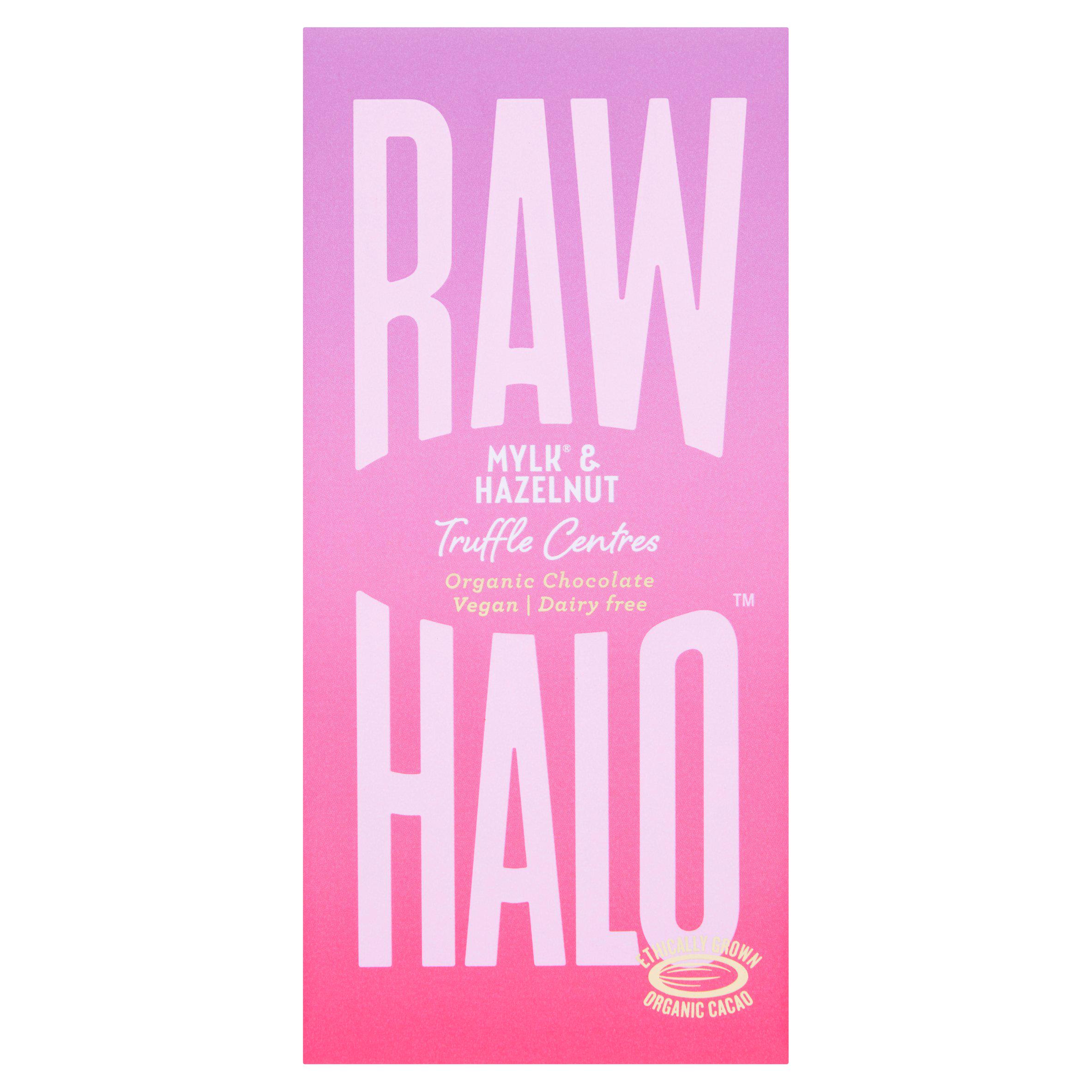 Raw Halo Mylk & Hazelnut Truffle Centres Vegan Chocolate Bar