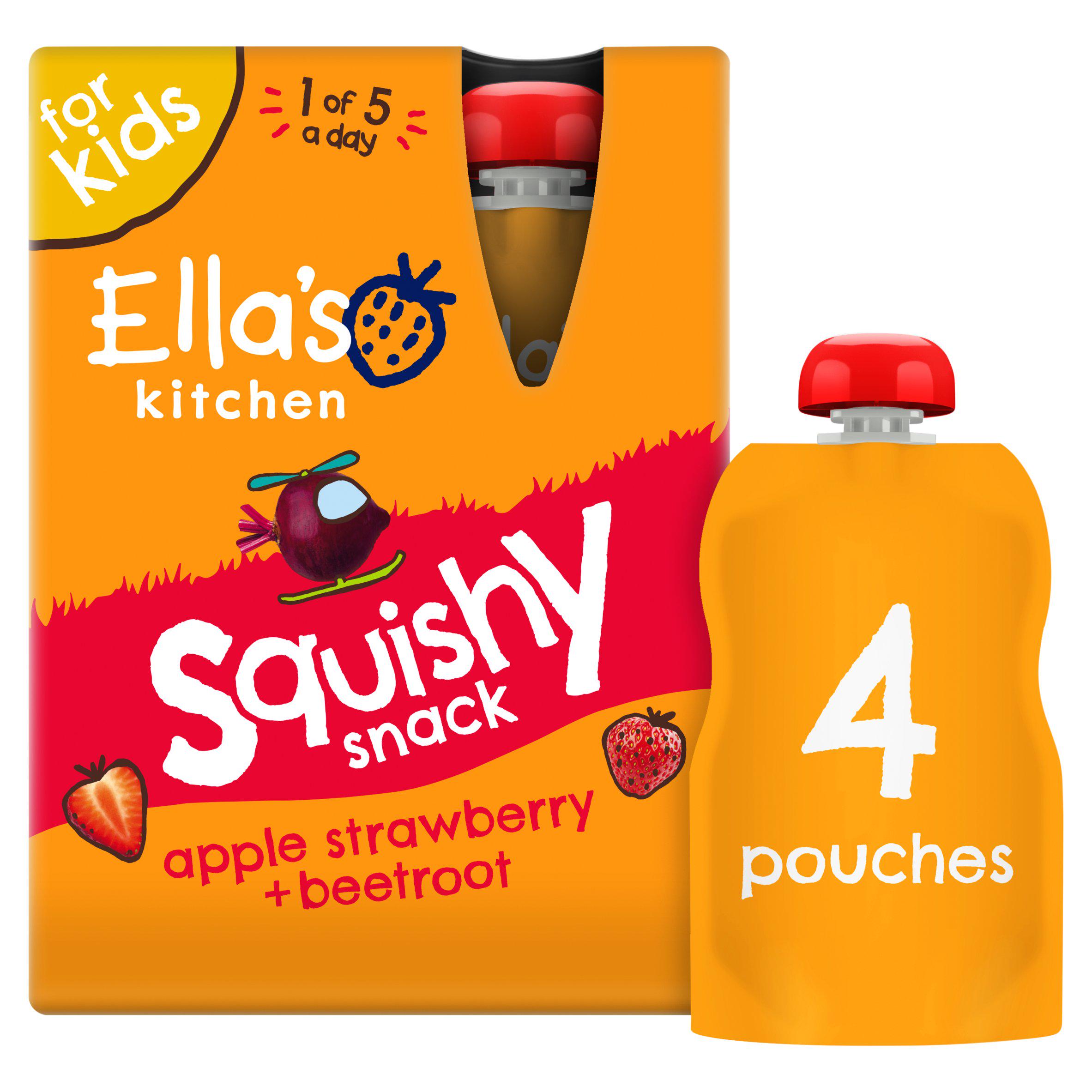 Ella's Kitchen Apple Strawberry Beet Kids Drinks Multipack Pouch 3+ Years